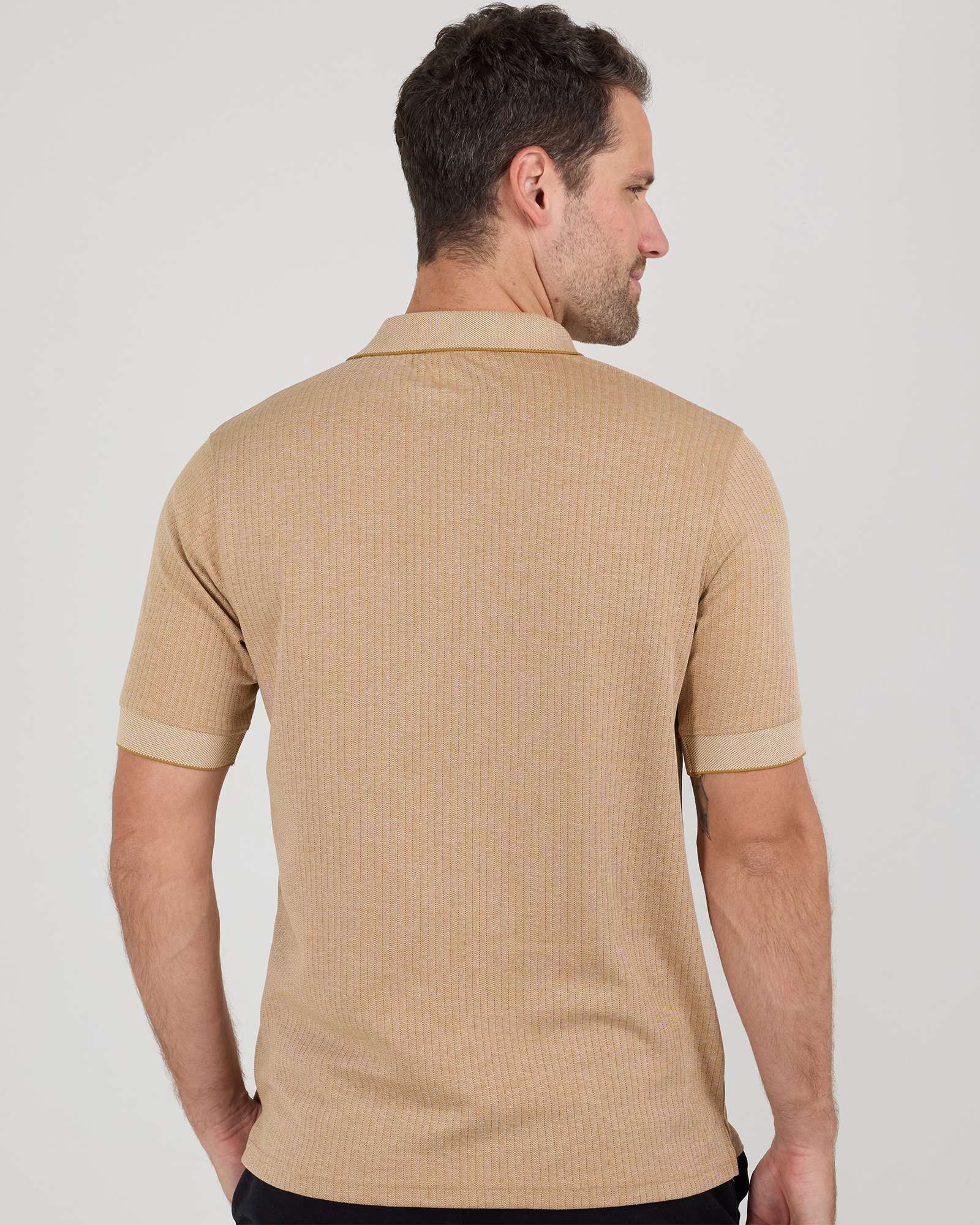 3 Pack: Men's Ribbed CVC SS Polo Shirt With Pocket - Breathable Performance Polo (Available in Big & Tall)