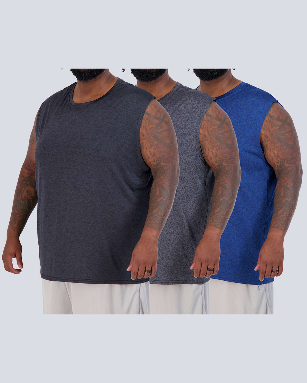 3 Pack: Mens Dry-Fit Active Tech Tank Top