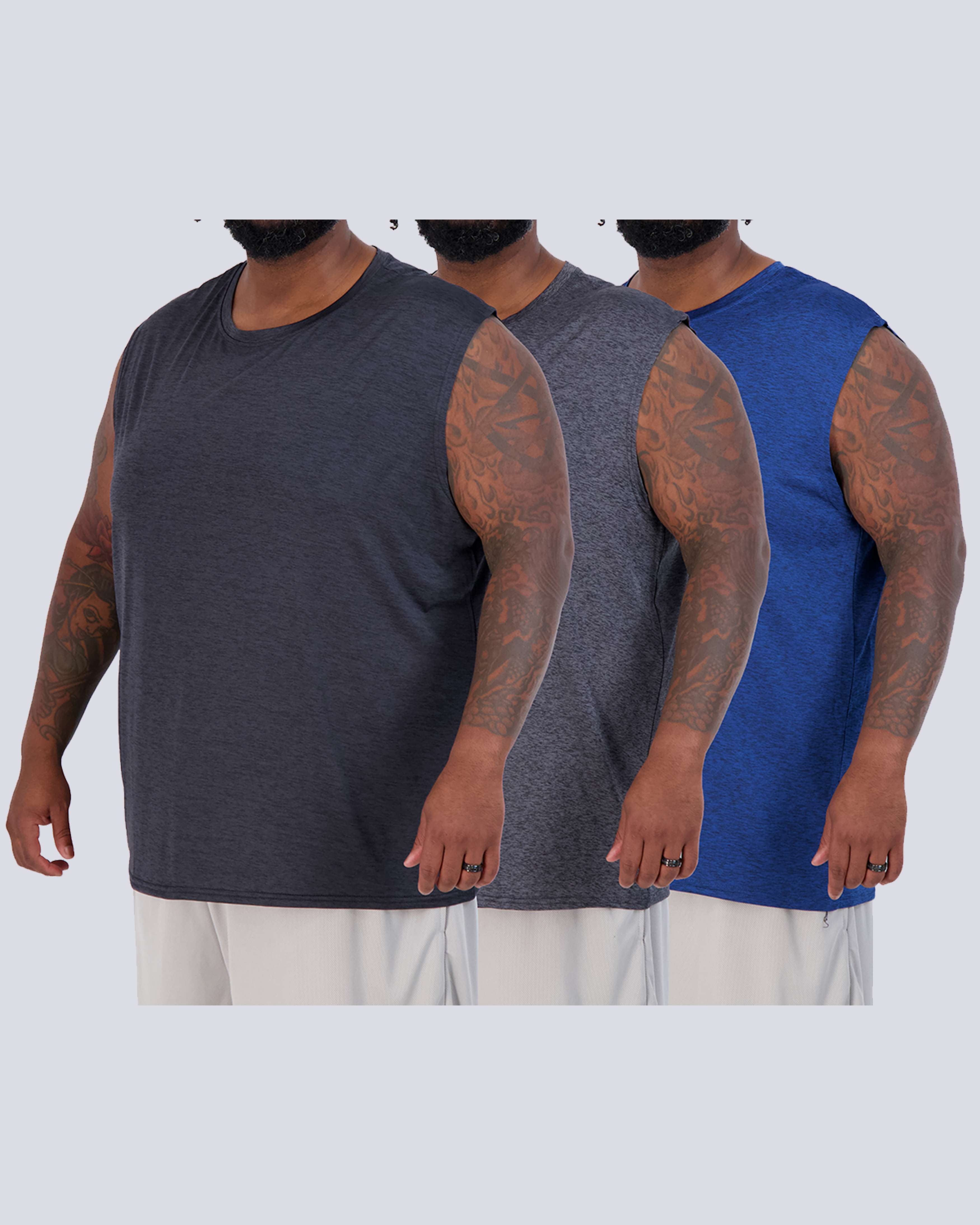 3 Pack: Mens Dry-Fit Active Tech Tank Top