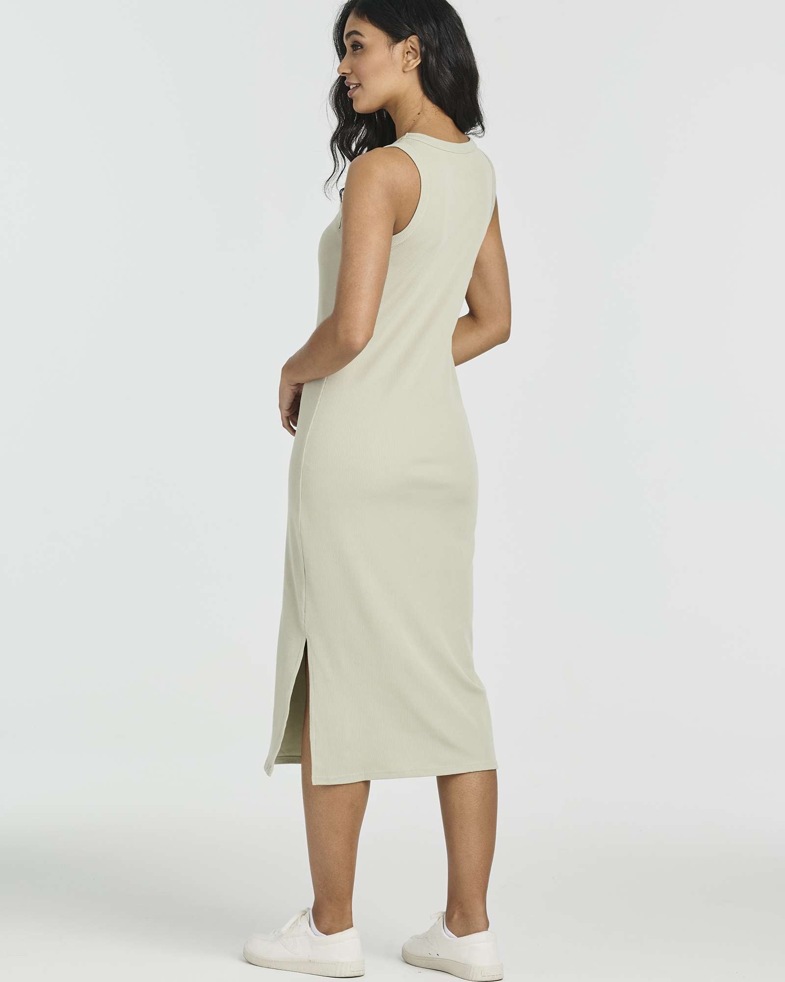 3 Pack: Women's Ribbed Knit Sleeveless Crew Neck Dress