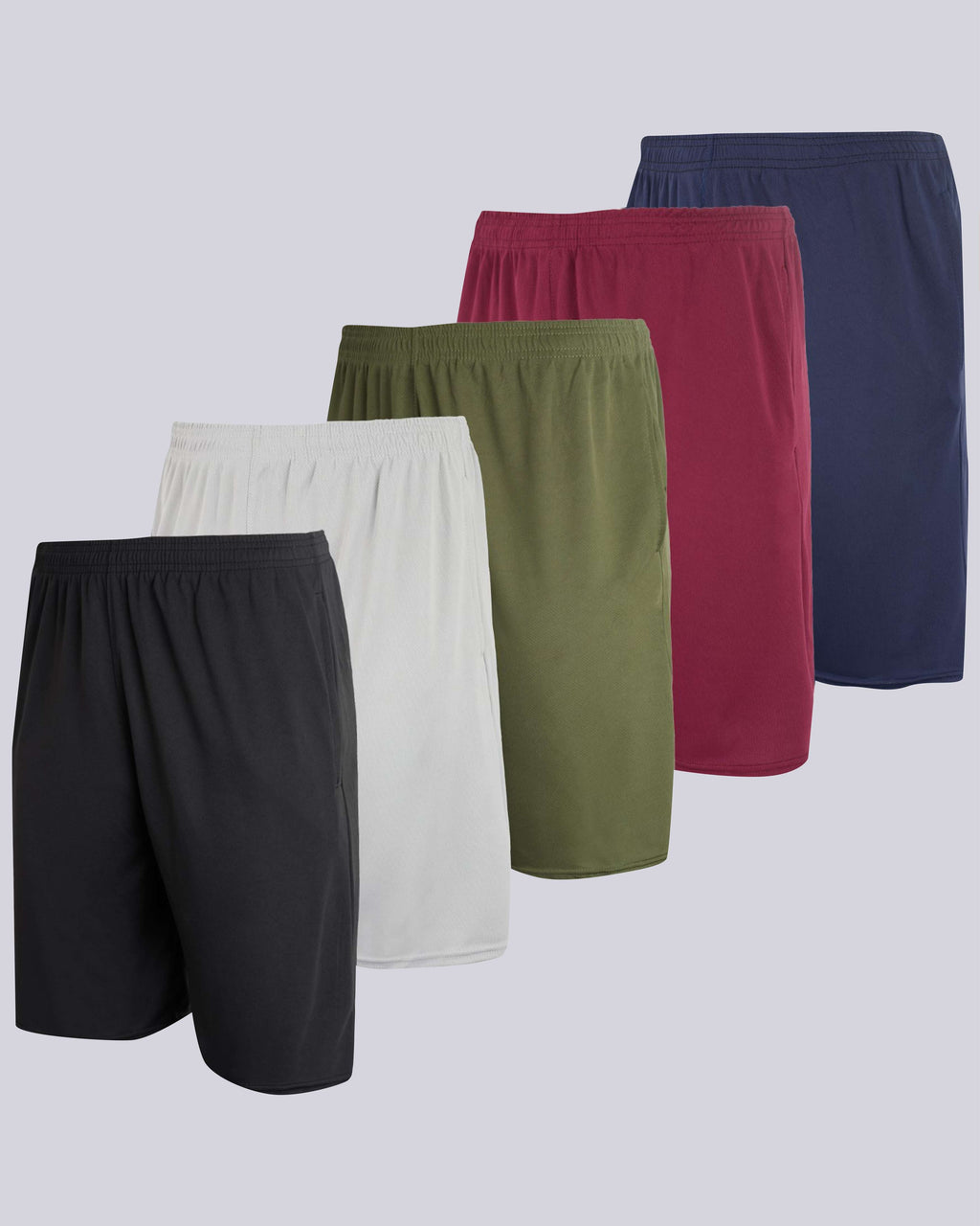 5 Pack: Men's Mesh Athletic Gym Shorts