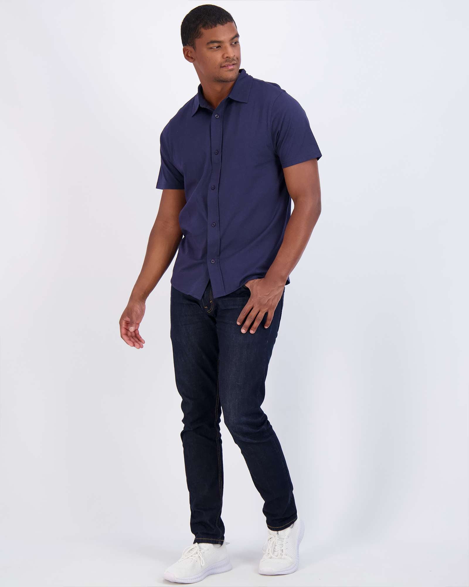 3 Pack: Men's Regular Fit Short Sleeve Button Down Shirt (Available in Big & Tall)