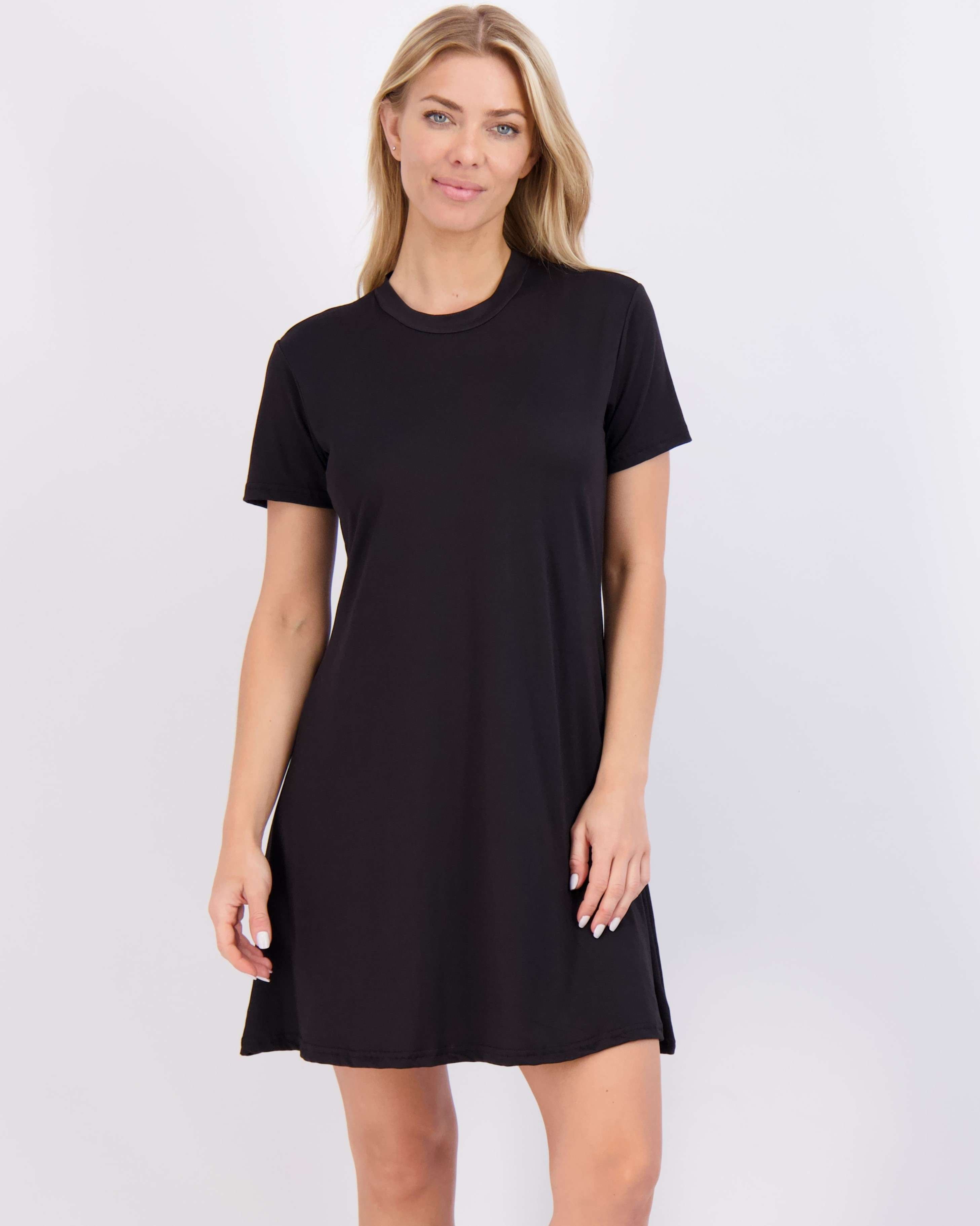3 Pack: Women's Soft Lounge Swing Casual T-Shirt Dress (Available in Plus Size)