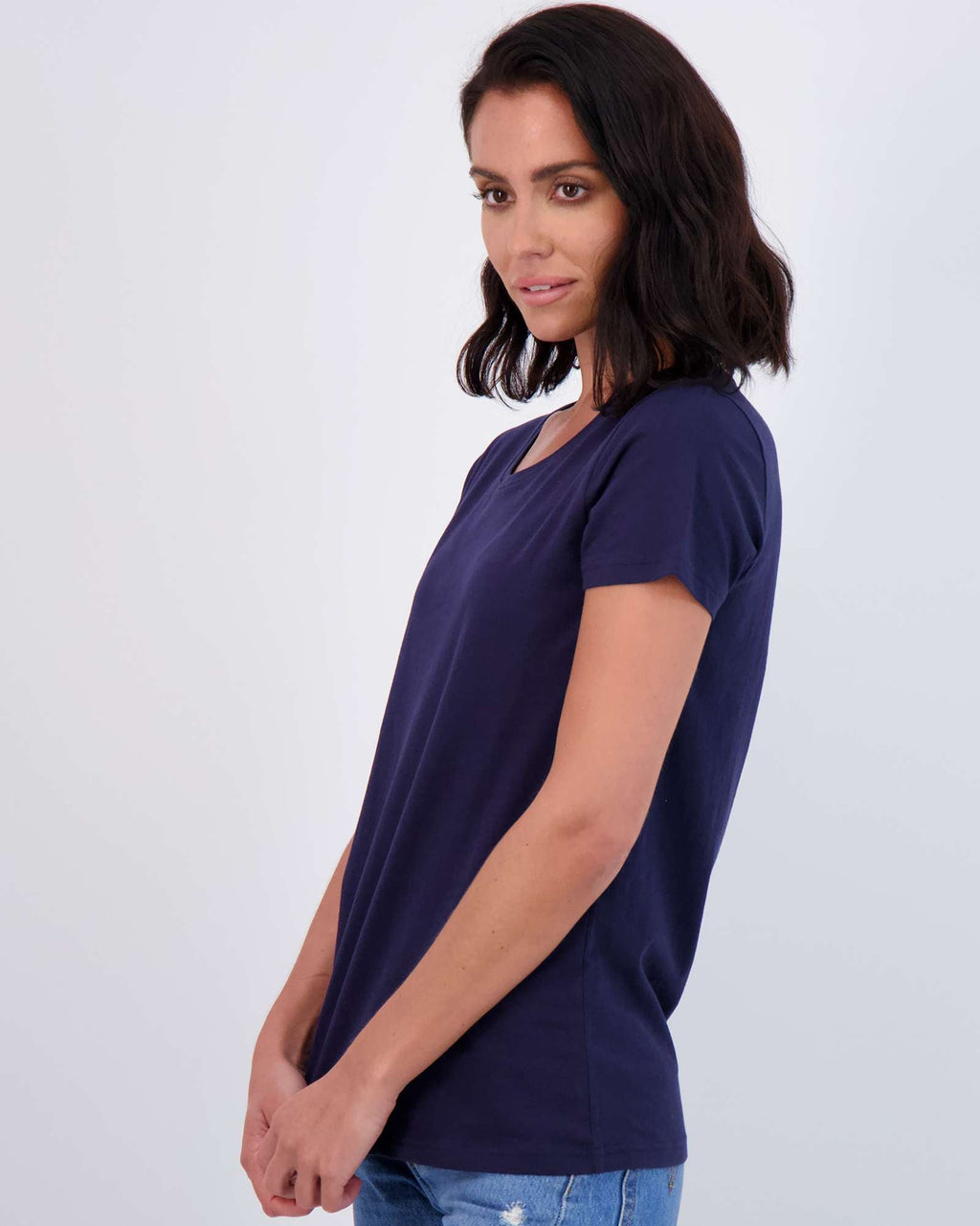 4 Pack: Womens Classic-Fit Cotton Short-Sleeve Scoop Neck T-Shirt