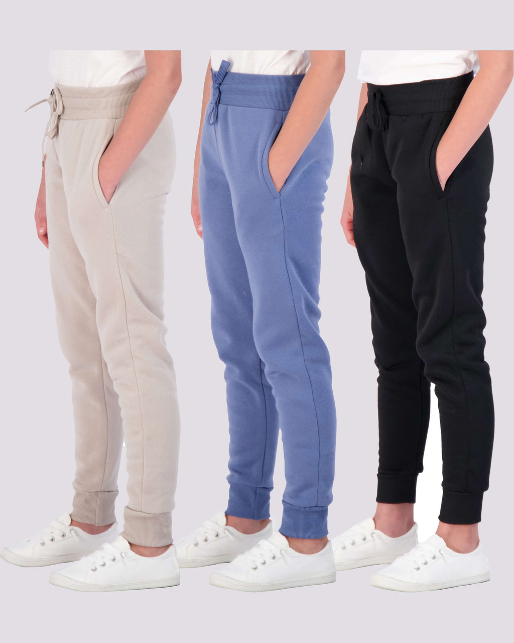 3 Pack: Girls Fleece Jogger Sweatpants