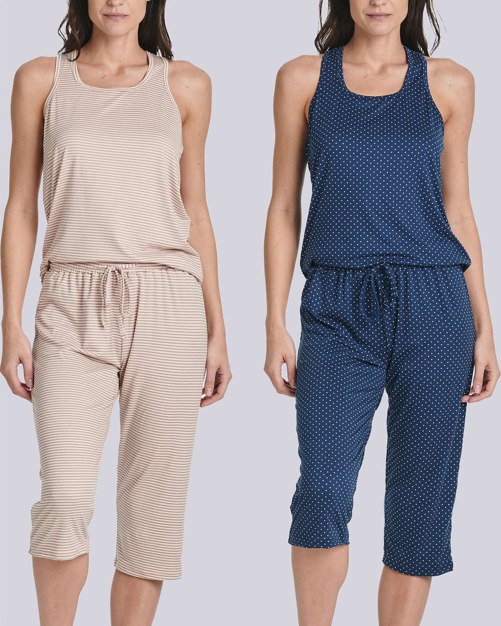 2 Pack: Women's Pajama Set Tank Top and Capri Pants