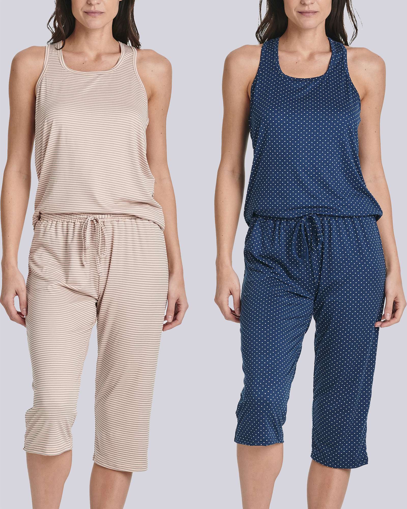 2 Pack: Women's Pajama Set Tank Top and Capri Pants