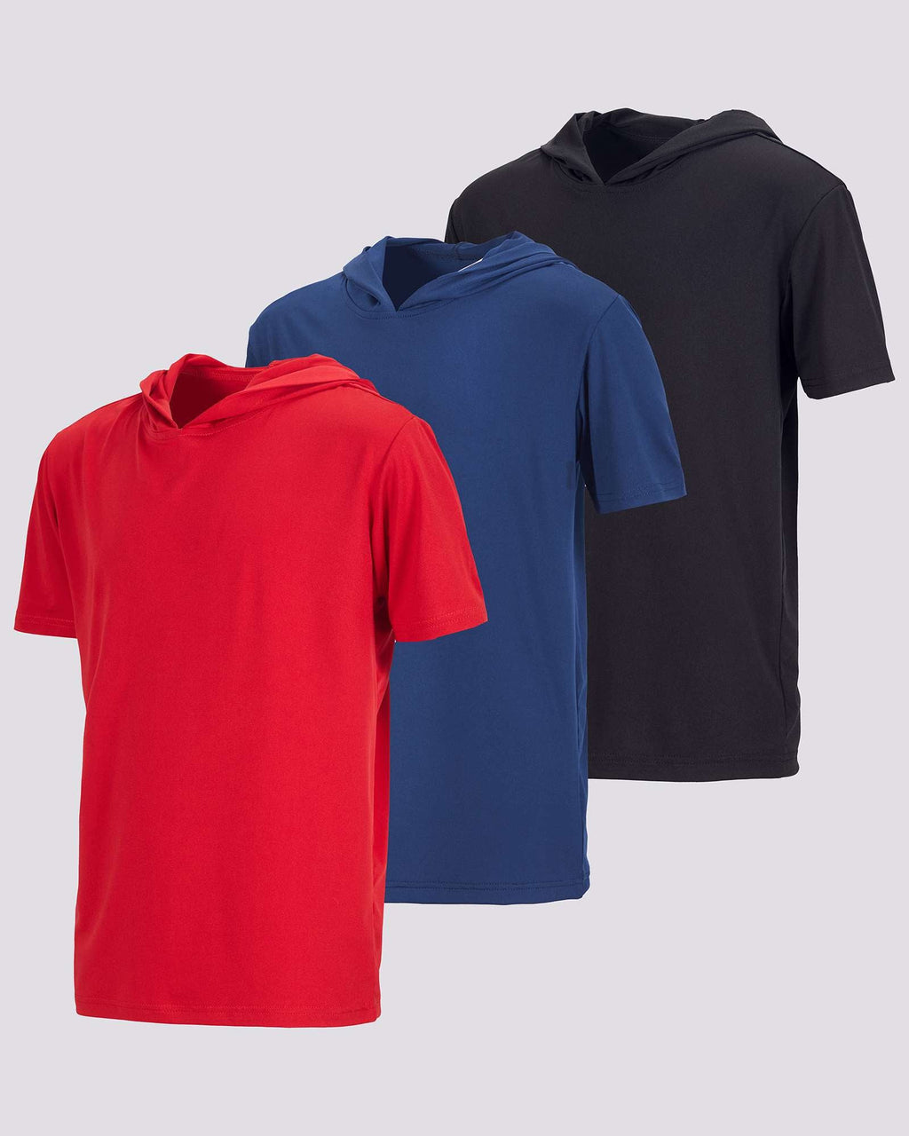 3 Pack: Boys' Dry-Fit Short Sleeve Workout Hoodie