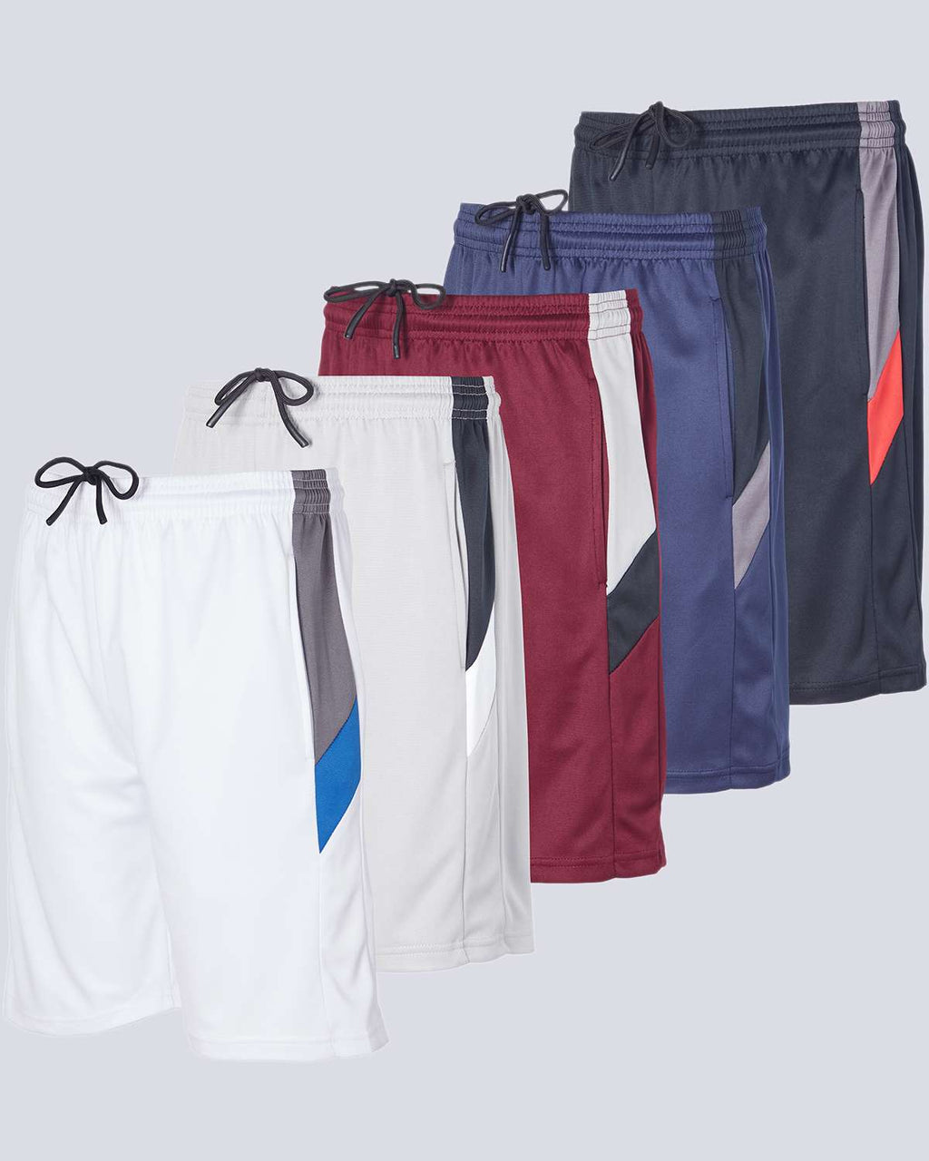 5 Pack: Boys' Athletic Basketball Shorts