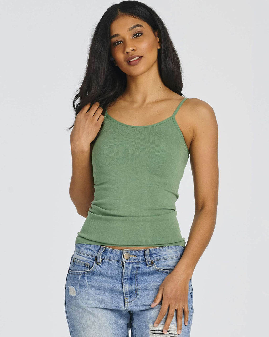 5 Pack: Women's Ribbed Spaghetti Strap Camisole