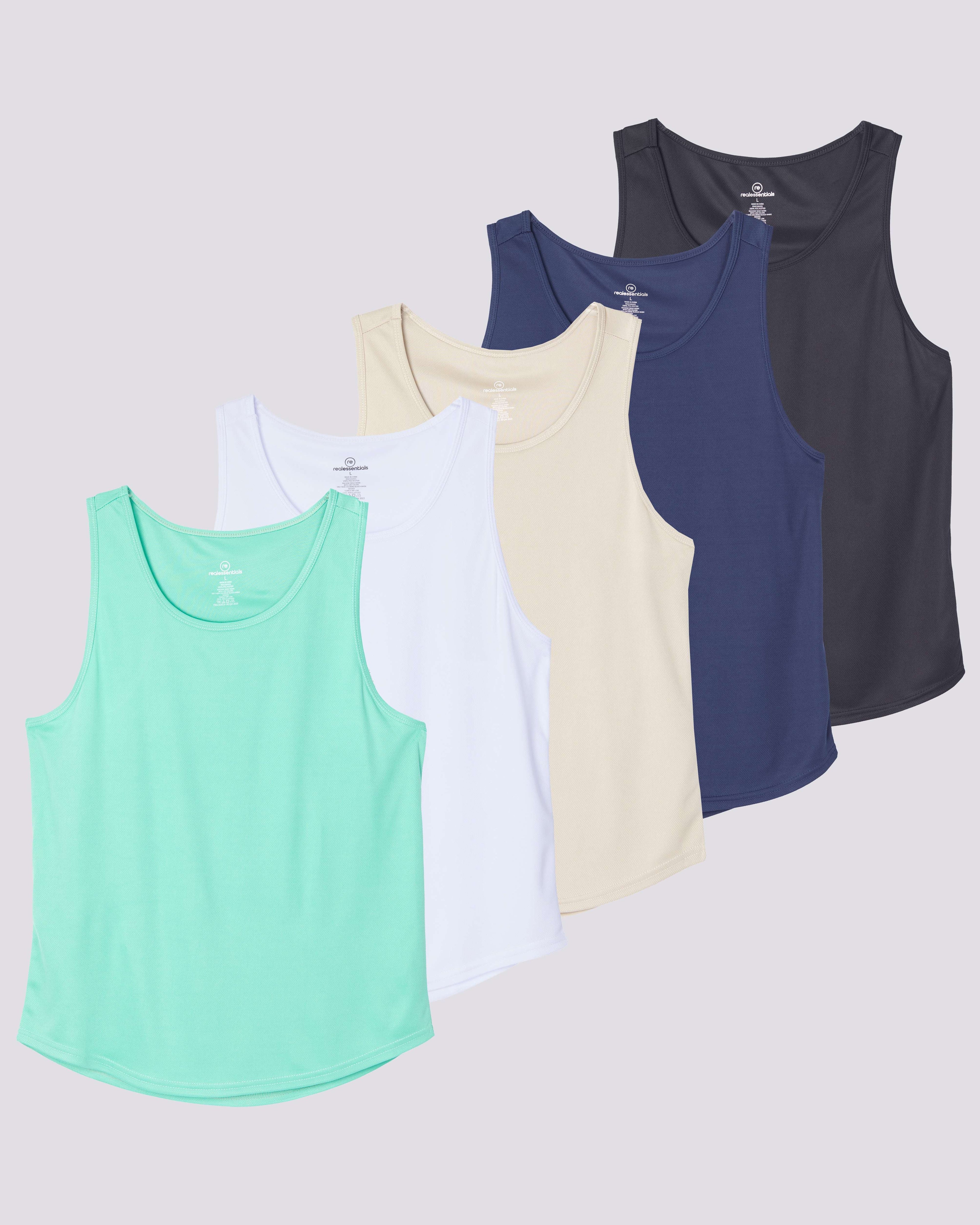 5 Pack: Men's Mesh Y-Back Muscle Tank Top (Available in Big & Tall)