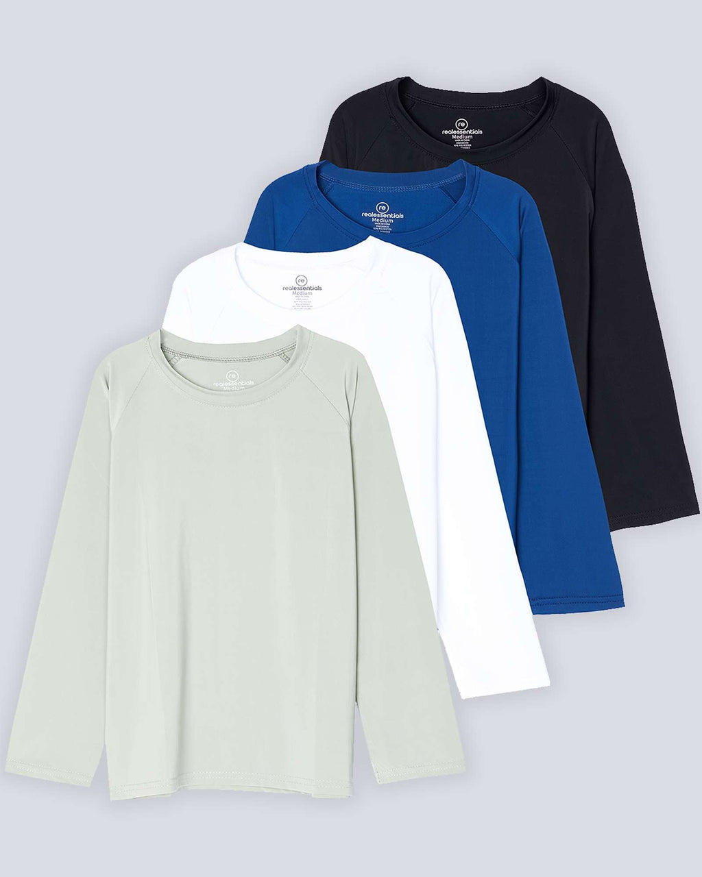 4 Pack: Girls' Long Sleeve Rash Guard Shirt