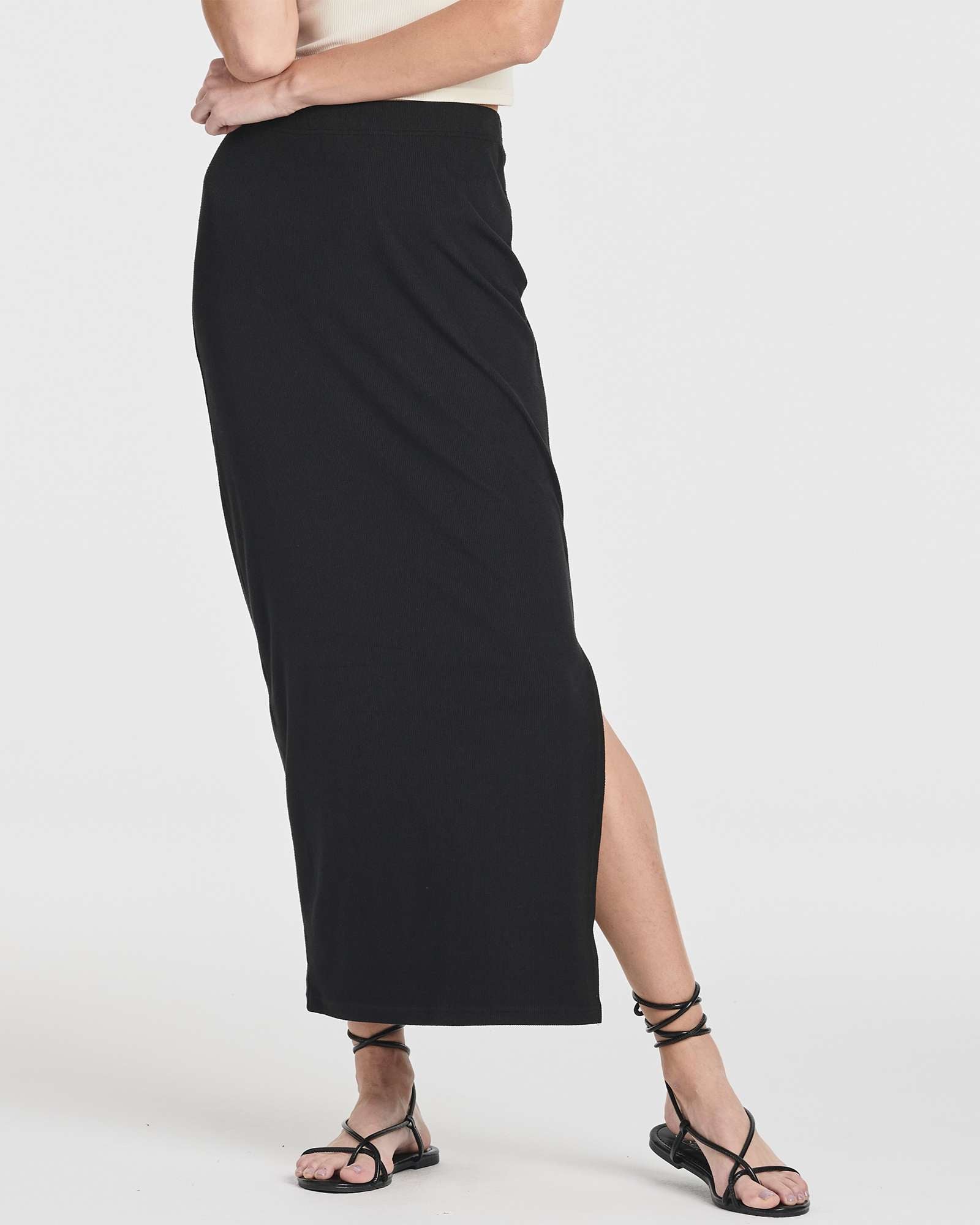 3 Pack: Women's Ribbed High Waisted Maxi Skirt