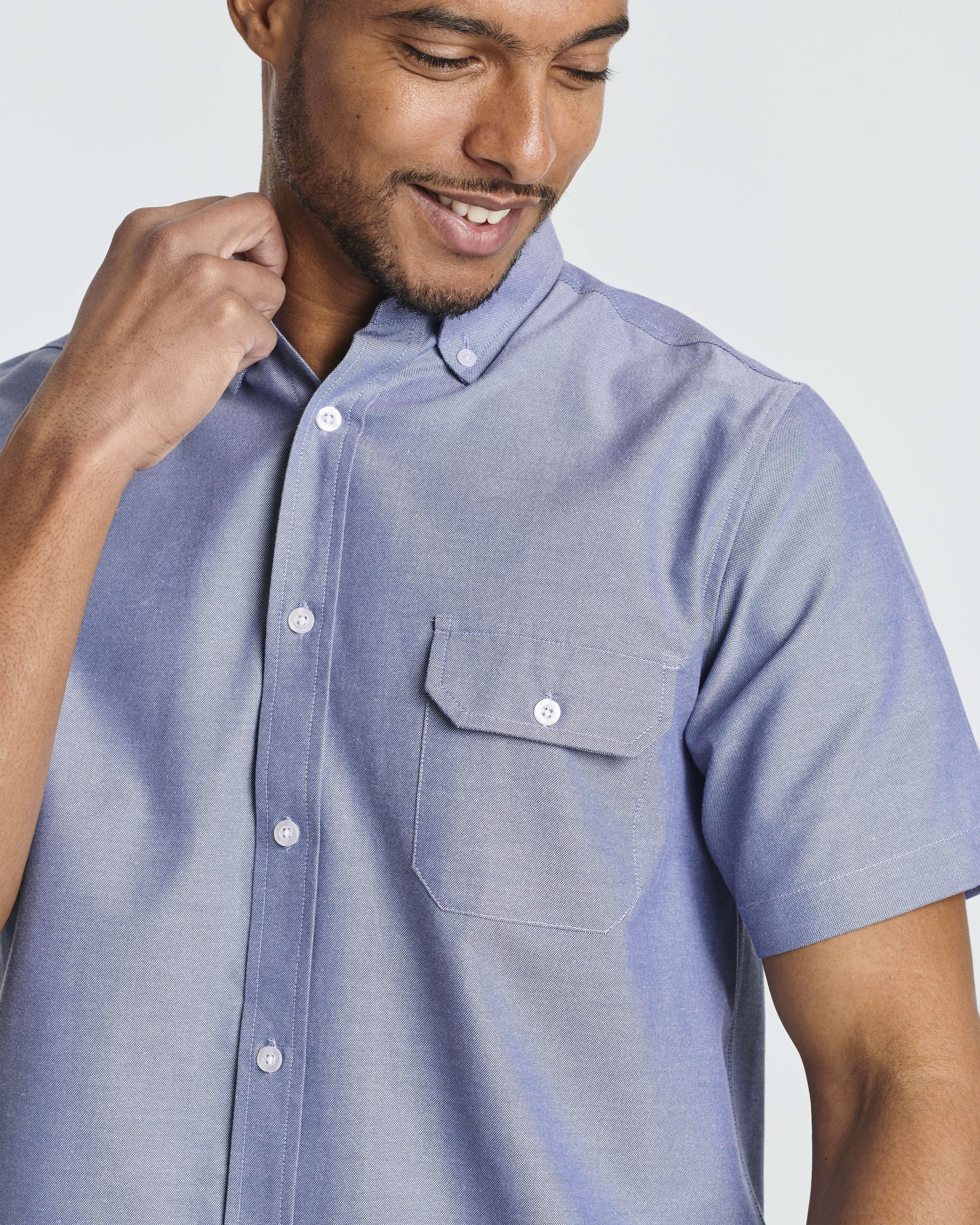 3 Pack: Men's Short-Sleeve Oxford Shirt (Available in Big & Tall)