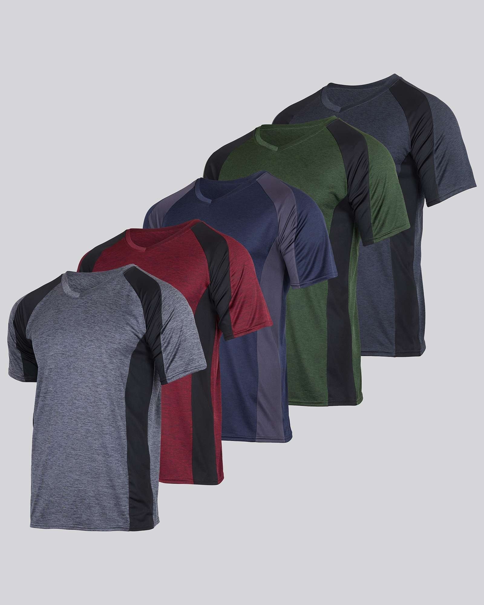 5 Pack: Men’s V-Neck Dry-Fit T-Shirt
