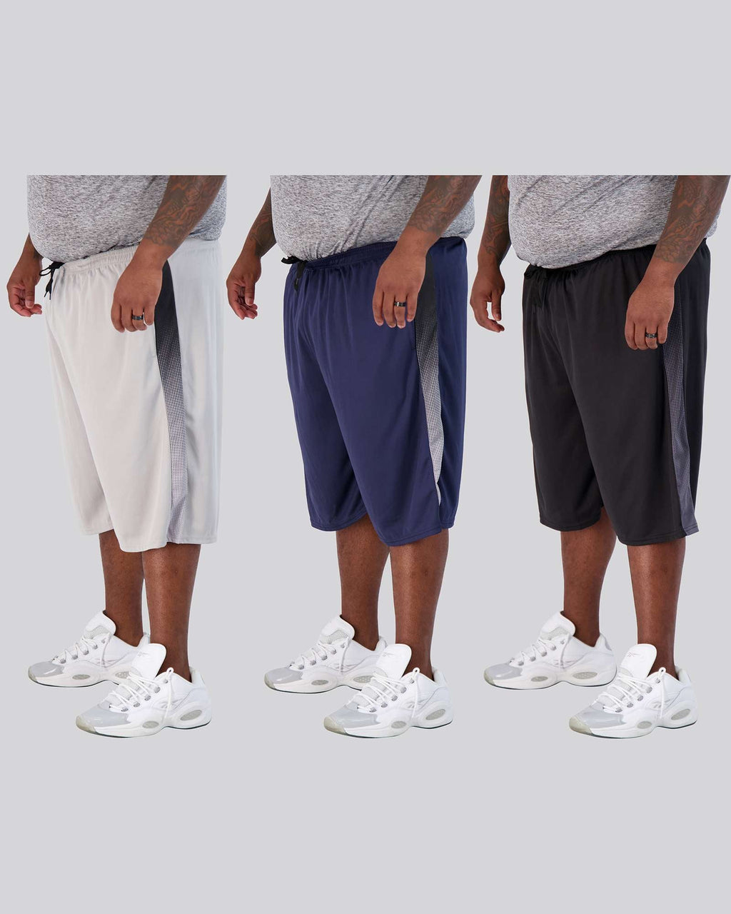 5 Pack: Mens Mesh Active Basketball Shorts (3X-5X)