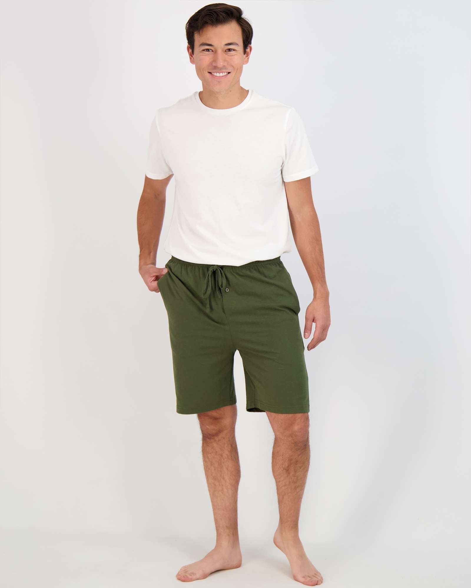 3 Pack:Mens Cotton Sleep Pajama Lounge Shorts