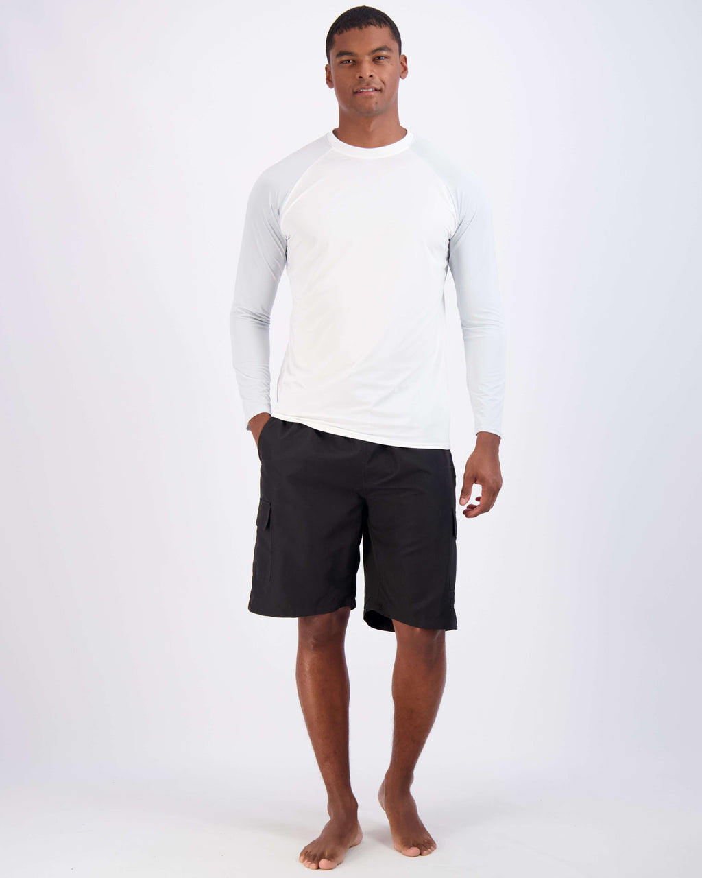 4 Pack: Men's Long Sleeve Rash Guard Shirt (Available In Big & Tall)
