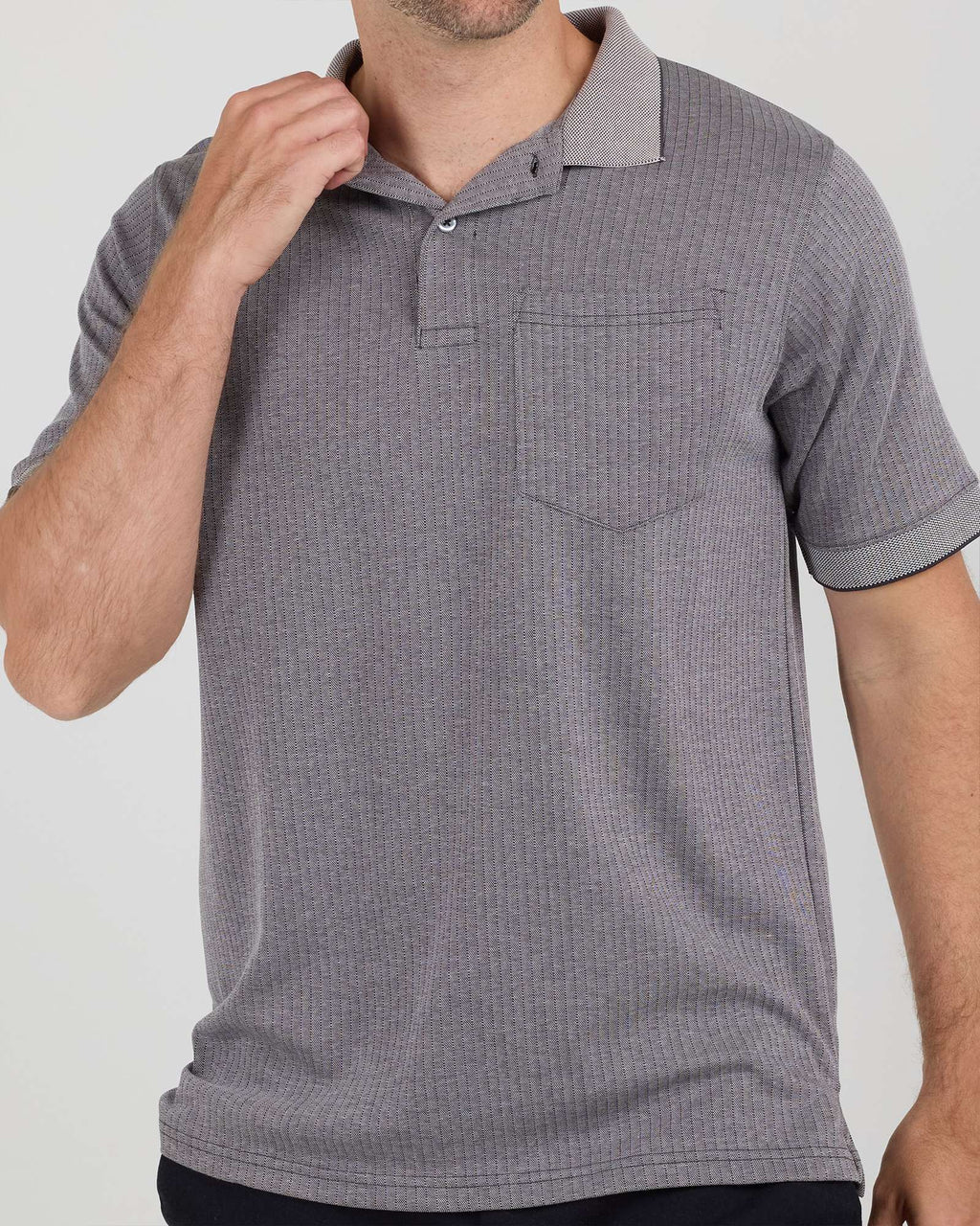 3 Pack: Men's Ribbed CVC SS Polo Shirt With Pocket - Breathable Performance Polo (Available in Big & Tall)