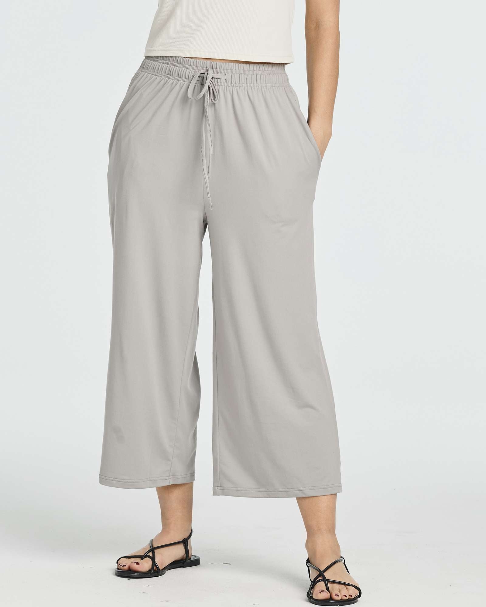 3 Pack: Women's Ultra-Soft Wide Leg Capri Pants