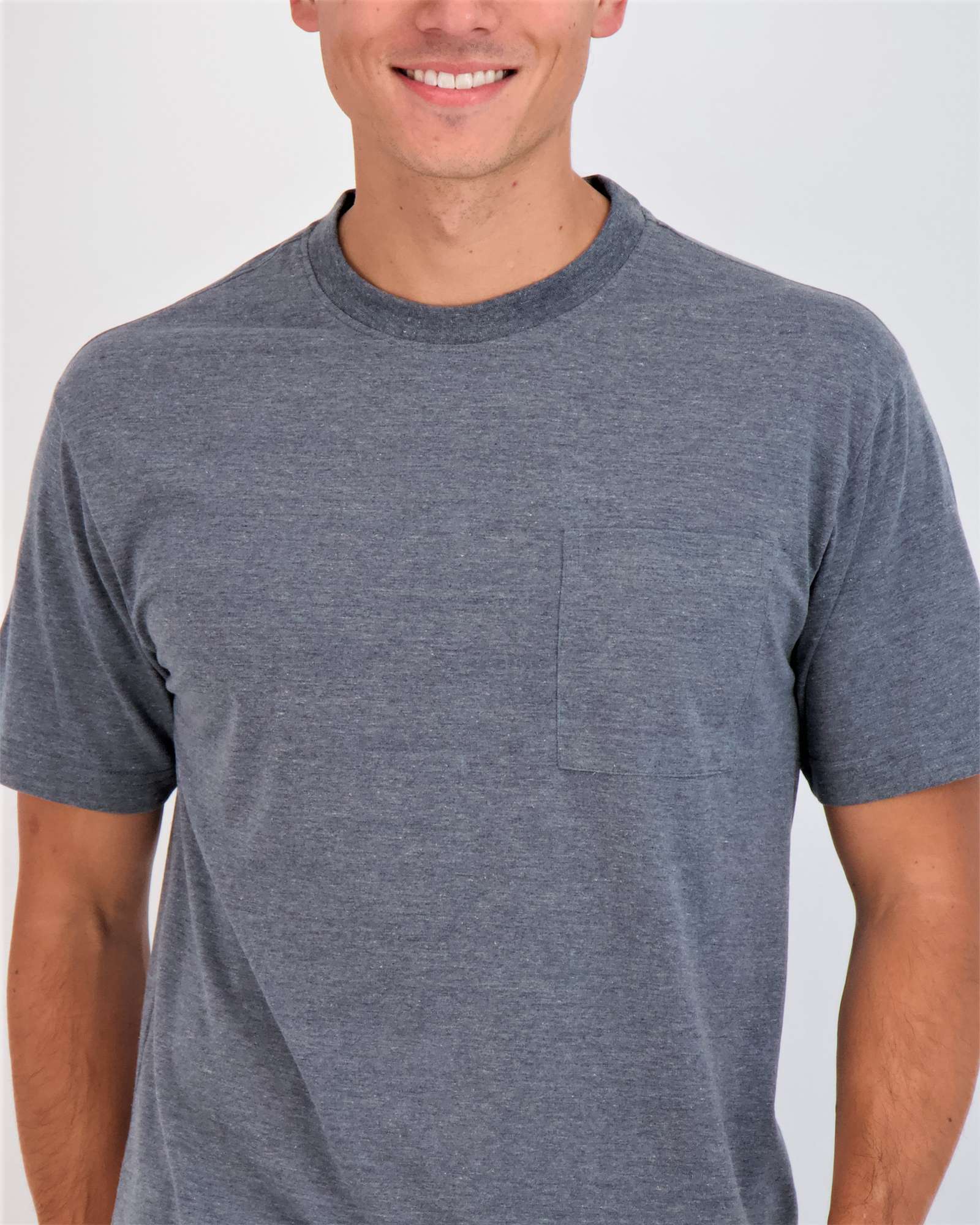 4 Pack: Mens Cotton Short Sleeve Crew Neck Pocket T-Shirt