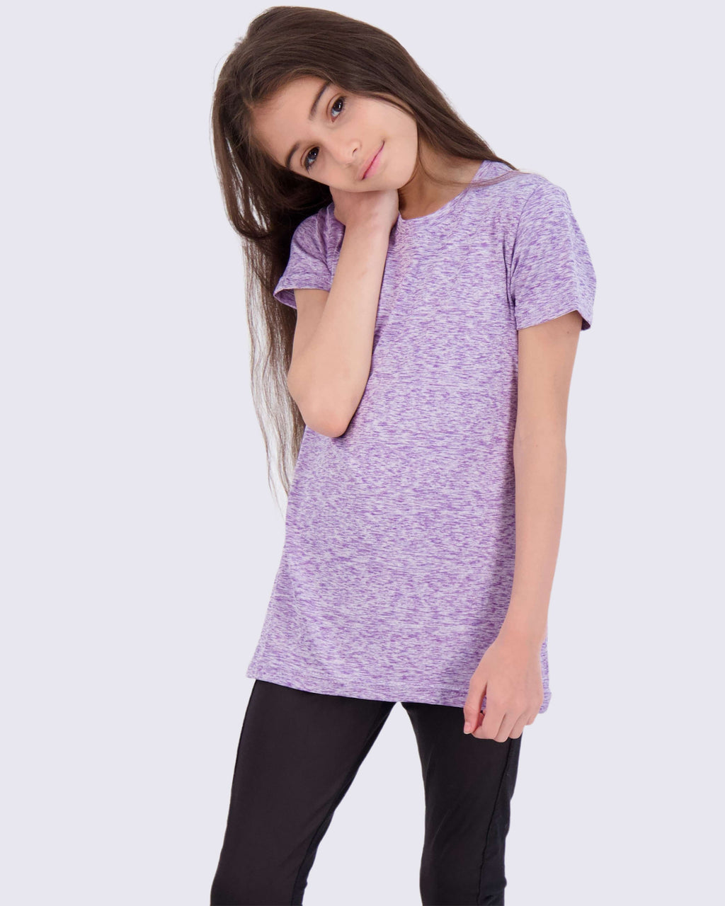 4 Pack: Girls Short Sleeve Dry-Fit Crew Neck Active T-Shirt