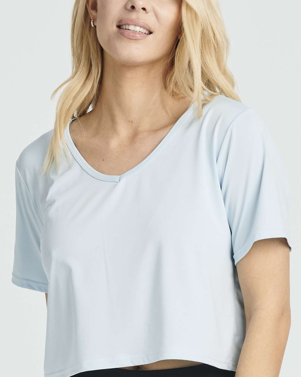 5 Pack: Women's Dry-Fit Short Sleeve V-Neck Crop Top