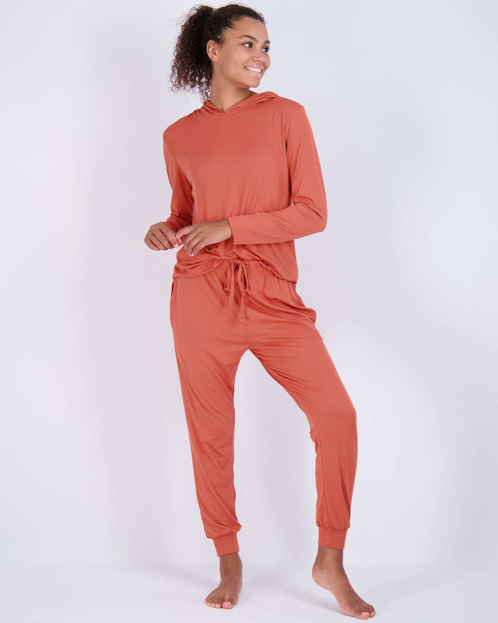 4 Piece: Womens Long Sleeve Henley & Jogger Lounge Pajama Set