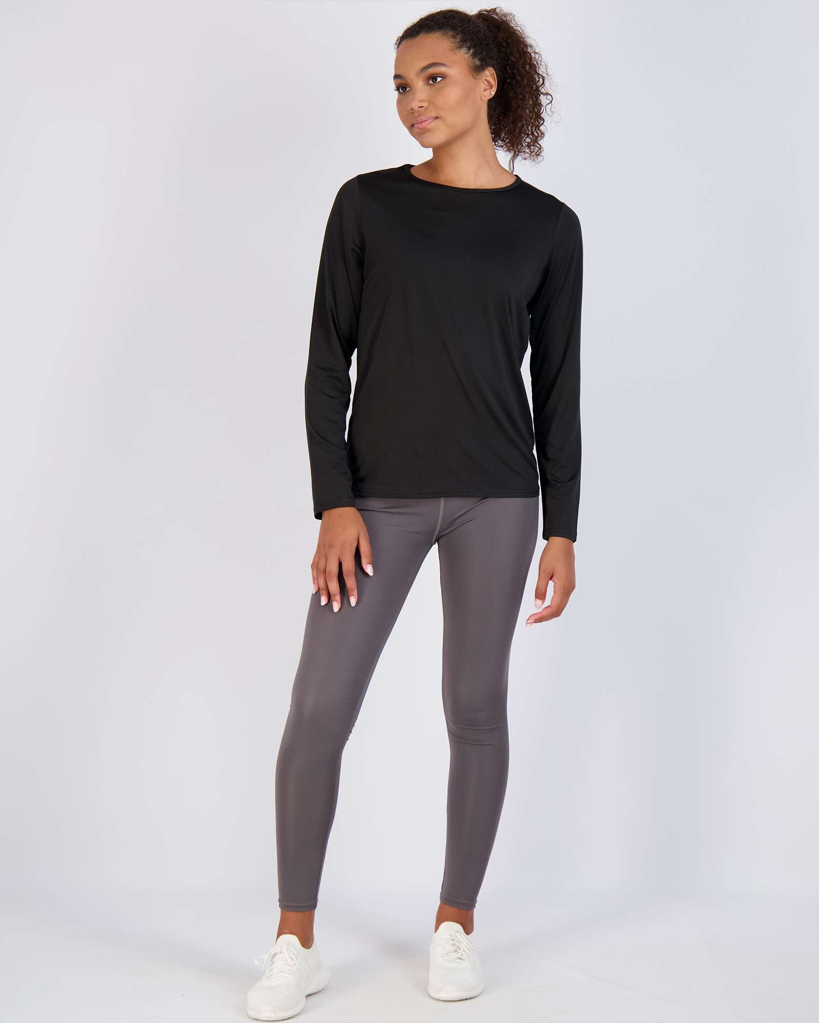 4 Pack: Womens Plus Dry-Fit Active Long-Sleeve T-Shirt