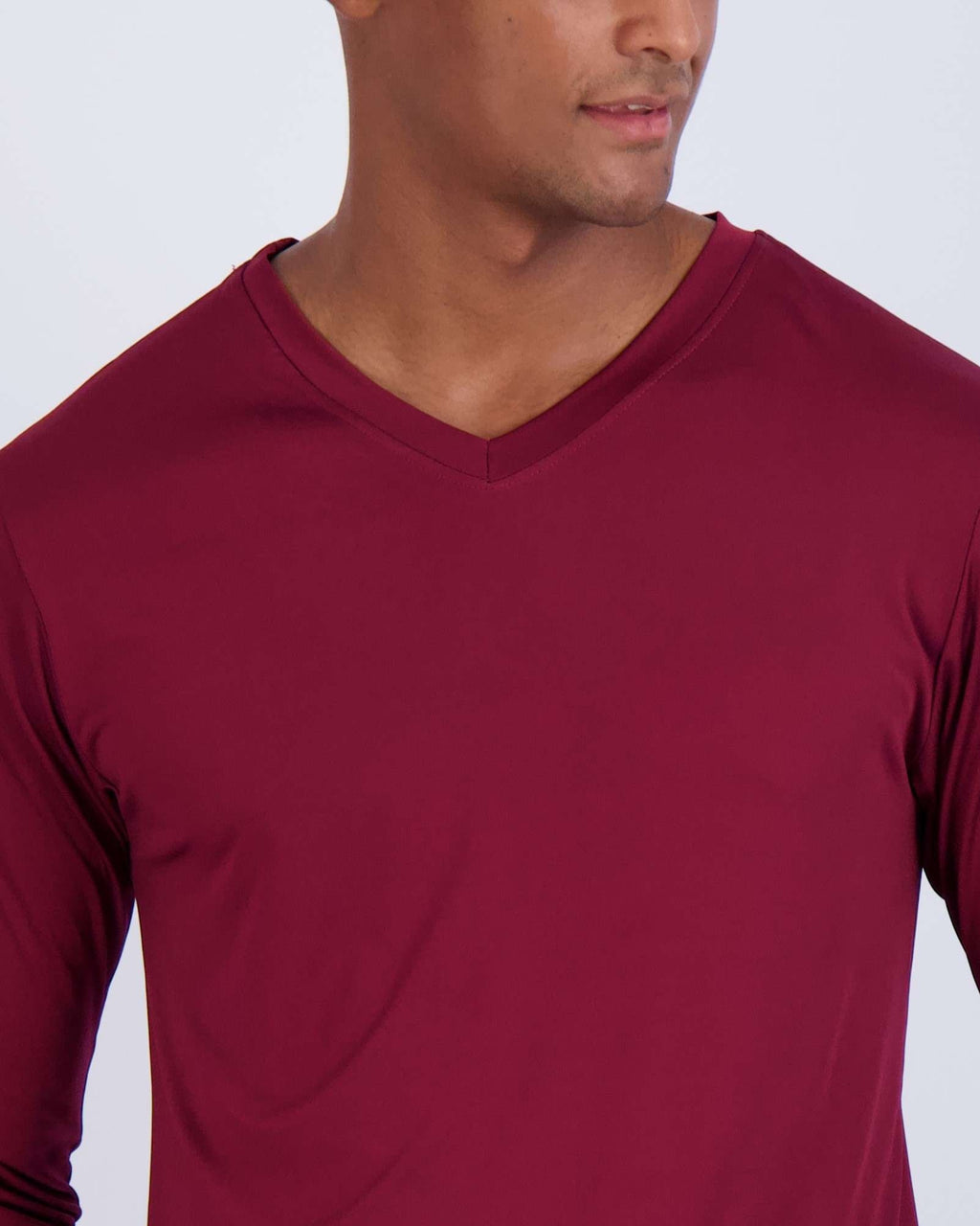 4 Pack: Mens V-Neck Long Sleeve Dry Fit T-Shirt