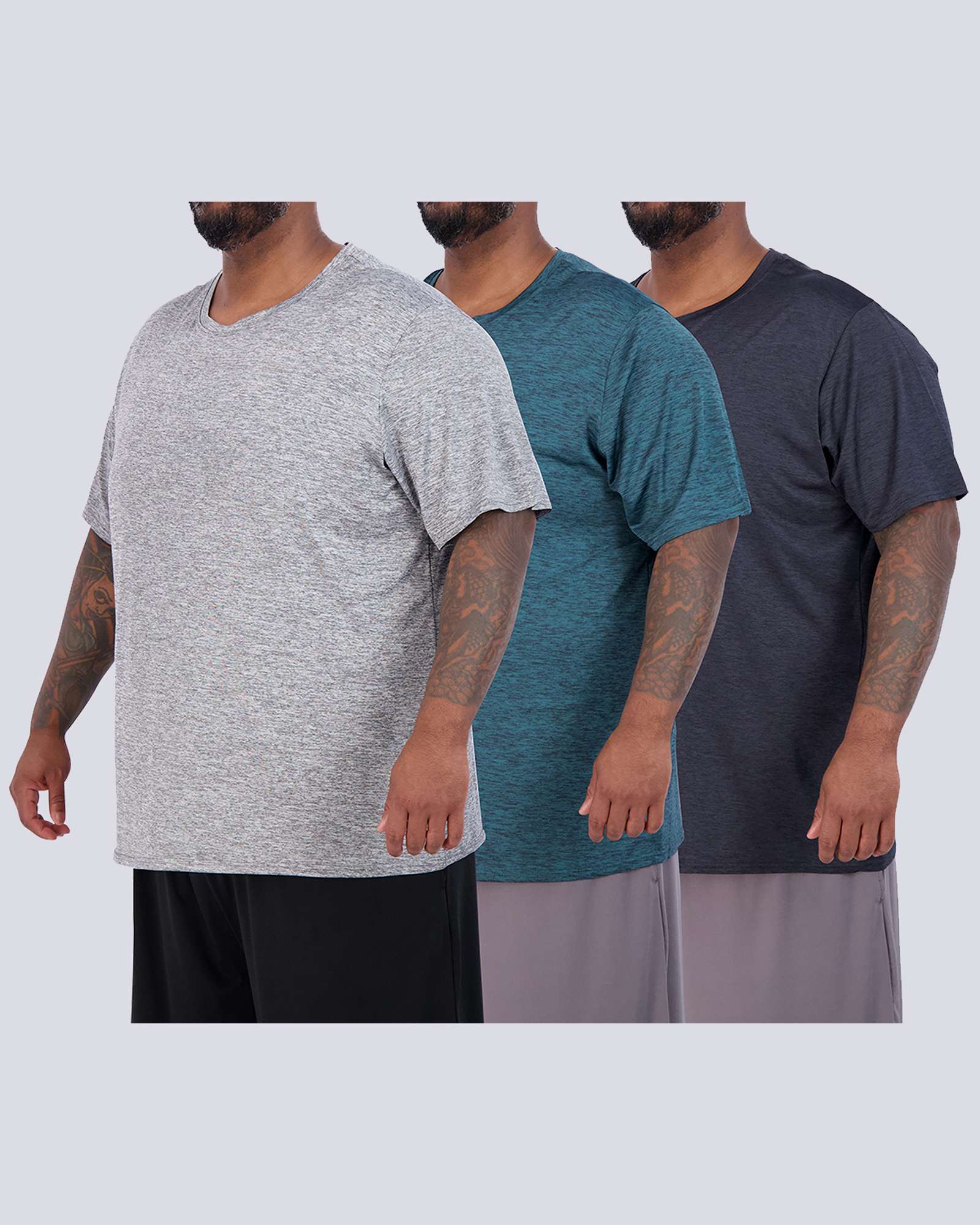 3 Pack: Men’s Big & Tall Dry-Fit Short-Sleeve Crew Neck T-Shirt