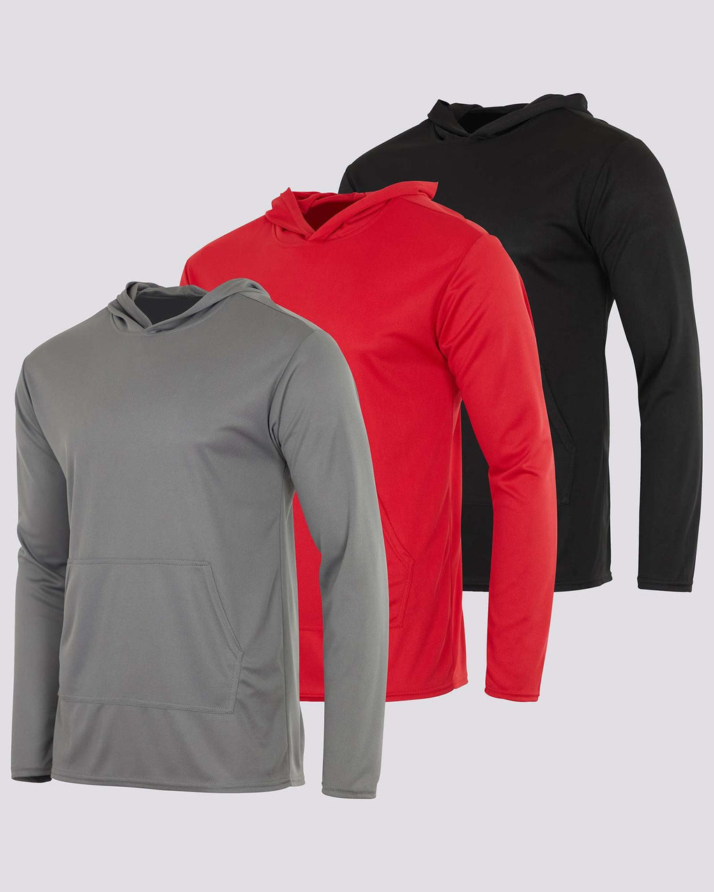 3 Pack: Mens Mesh Pullover Hoodie