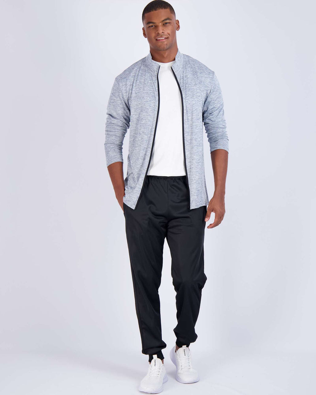 3 Pack: Mens Dry-Fit Full Zip Mock Neck Jacket