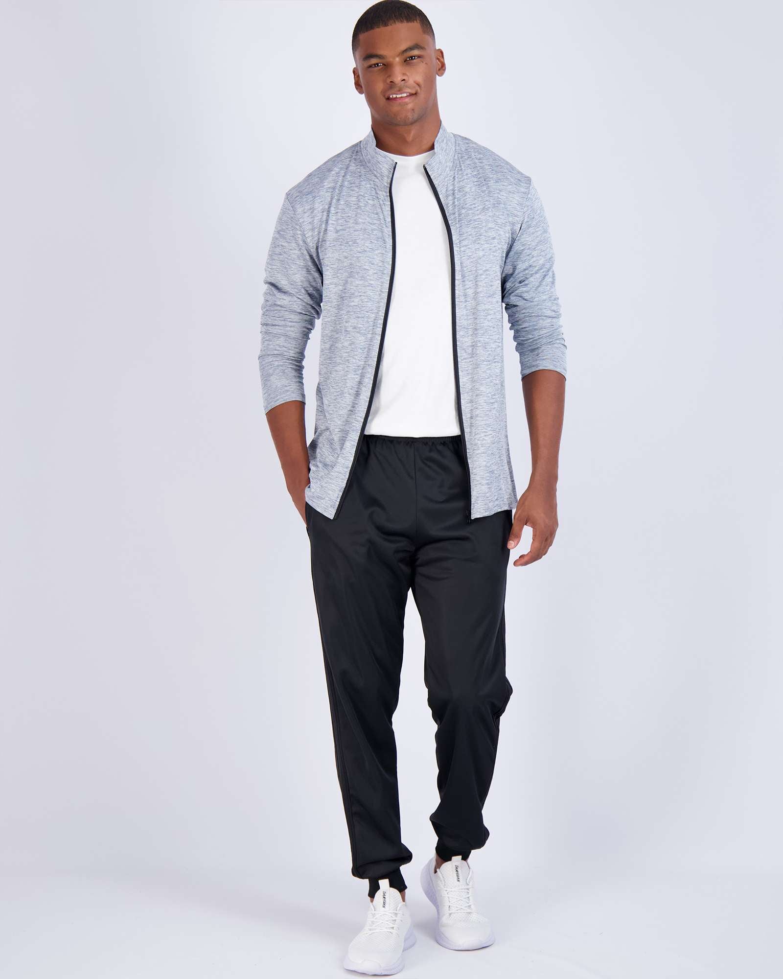 3 Pack: Mens Dry-Fit Full Zip Mock Neck Jacket