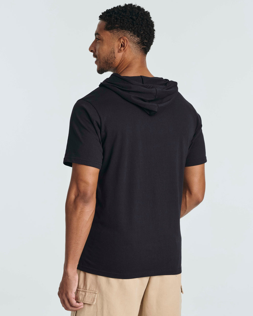 Men's Cotton Short-Sleeve Hoodie Hooded T-Shirt With Drawstring & Pockets (Available in Big & Tall)