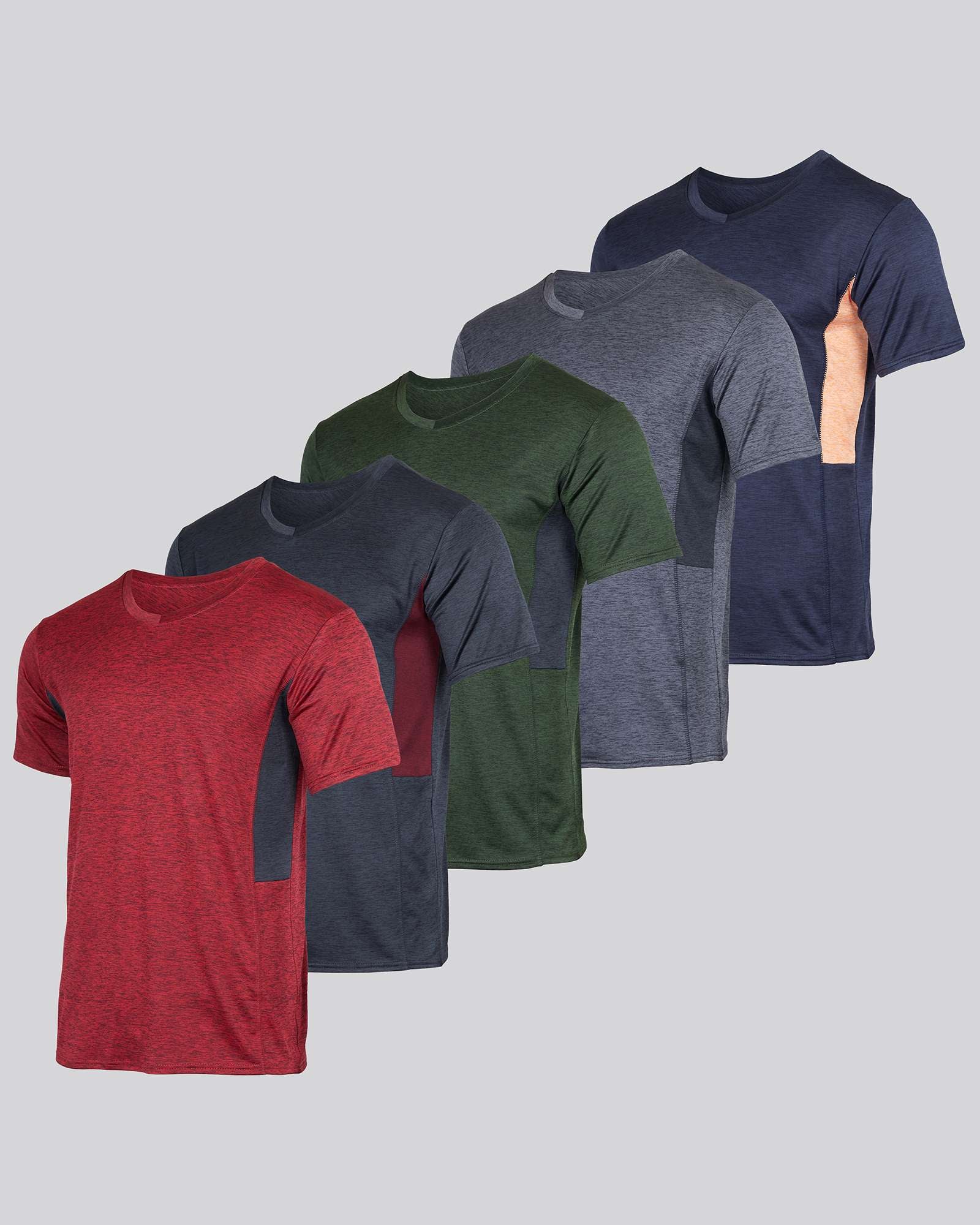 5 Pack: Men’s V-Neck Dry-Fit T-Shirt