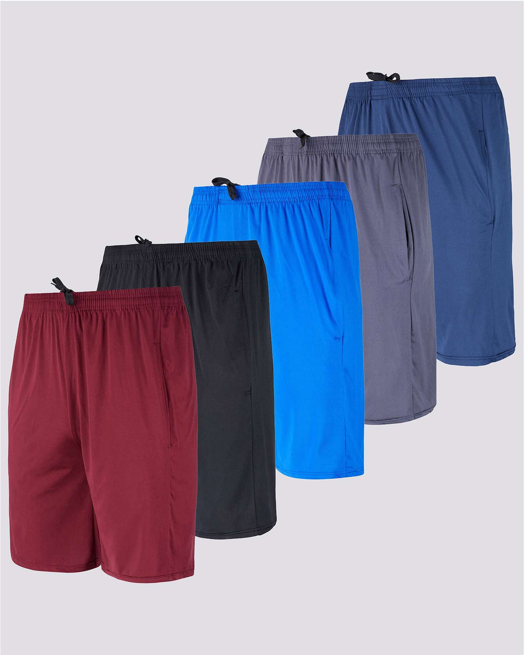 5 Pack: Mens Dry-Fit Active Performance Shorts