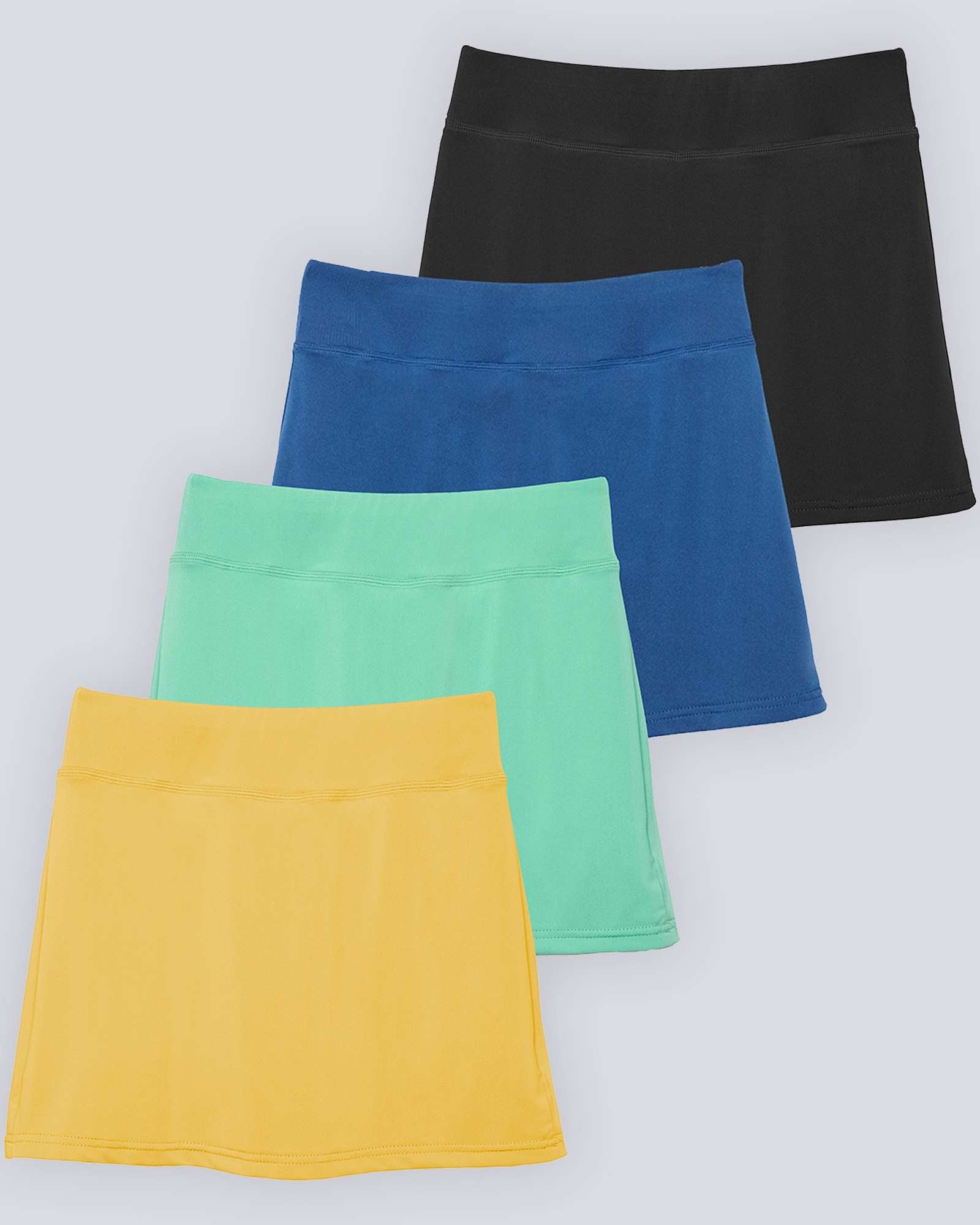 4 Pack: Girls' Active Skirt with Bike Short Lining