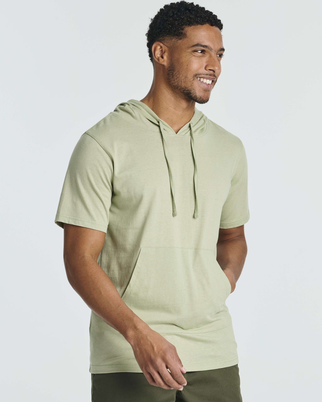Men's Cotton Short-Sleeve Hoodie Hooded T-Shirt With Drawstring & Pockets (Available in Big & Tall)