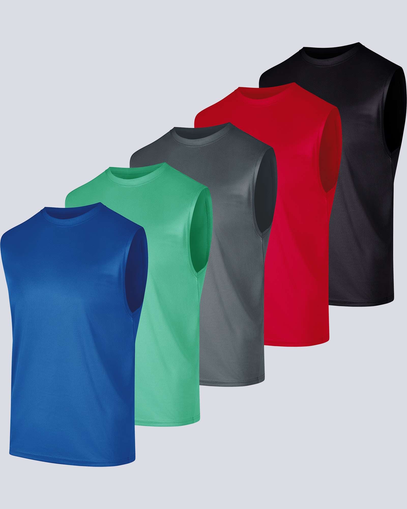 5 Pack: Mens Mesh Active Tank Top (Available in Big & Tall)