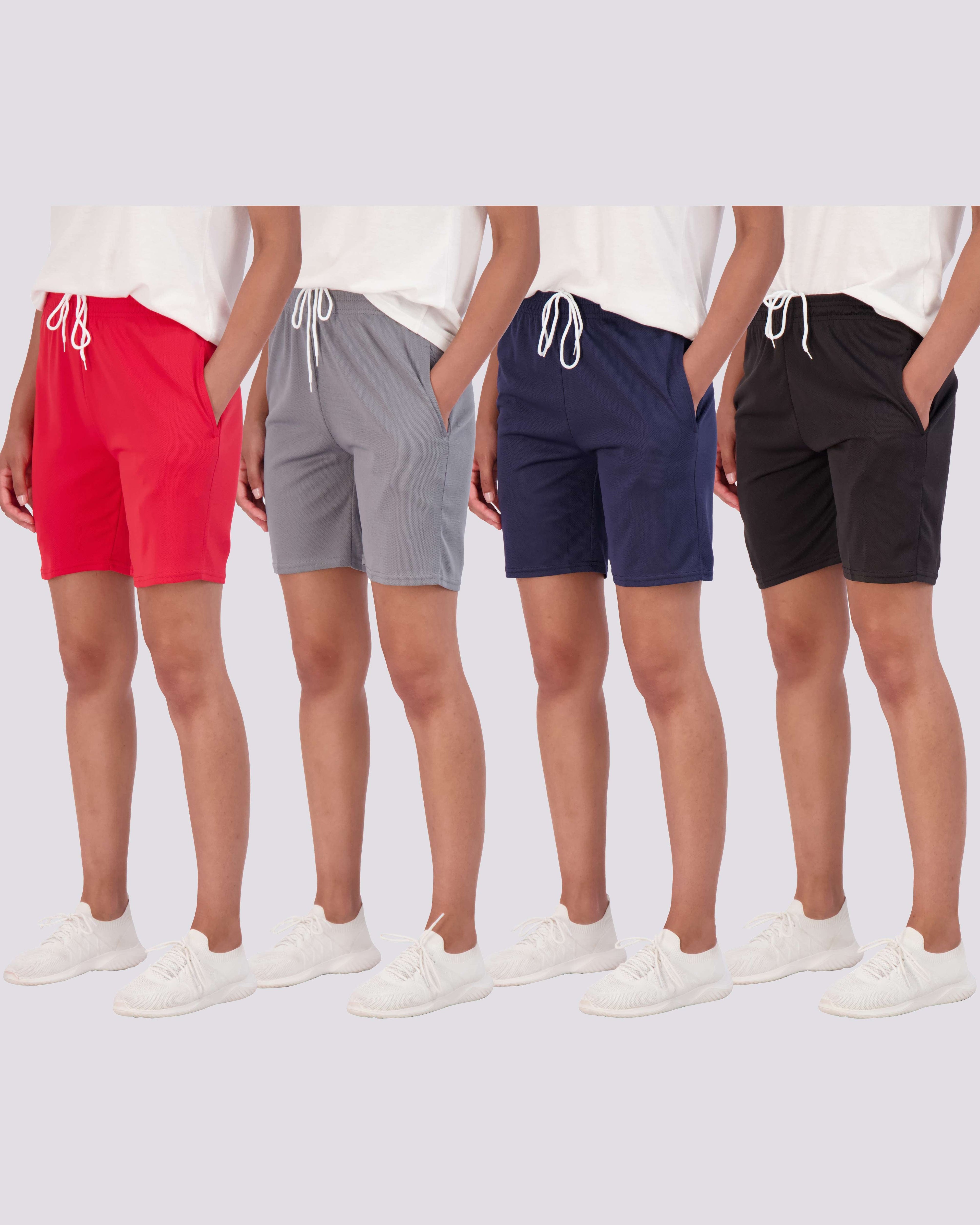 4 Pack: Women's 7" Mesh Quick-Dry Bermuda Shorts