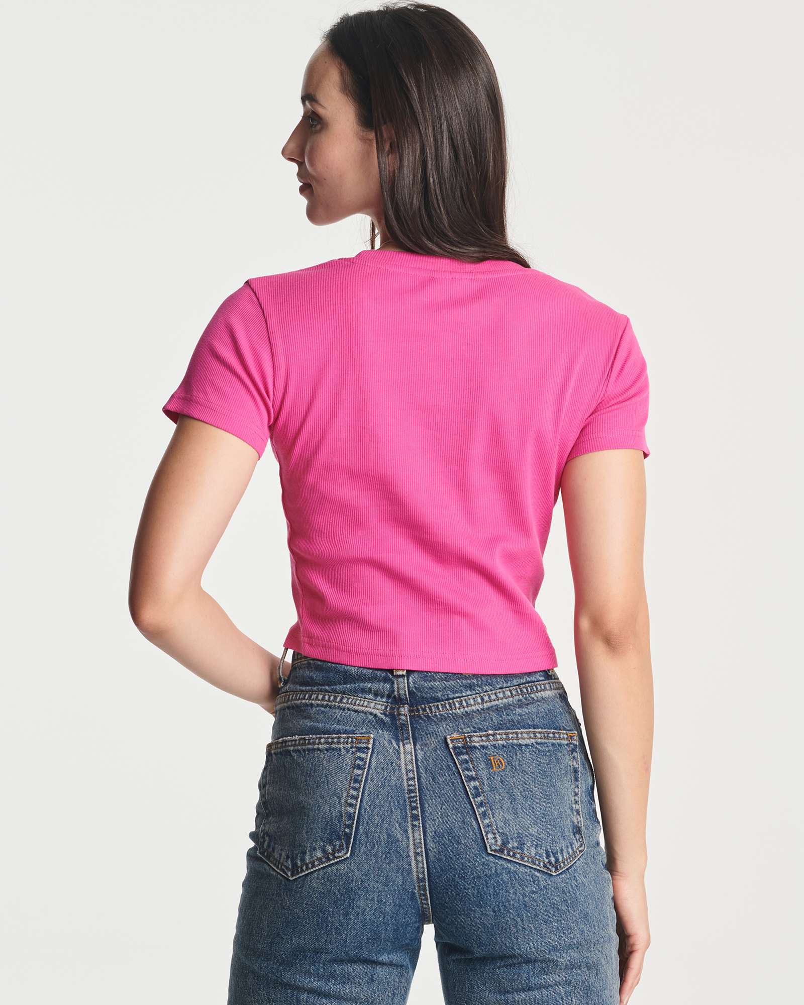 4 Pack: Women's Short Sleeve Ribbed Knit Crop Top