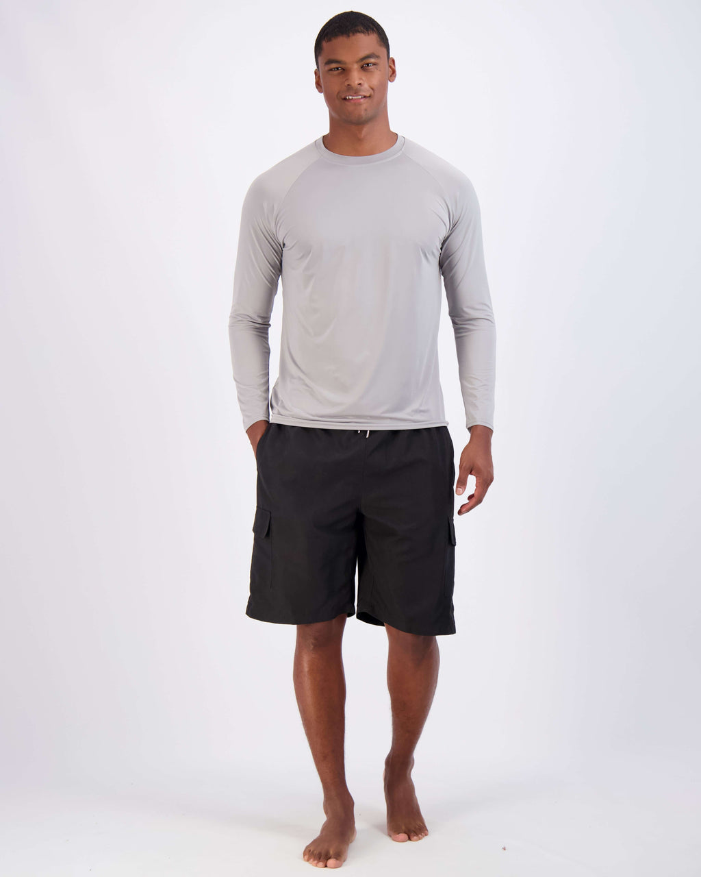 4 Pack: Men's Long Sleeve Rash Guard Shirt (Available In Big & Tall)