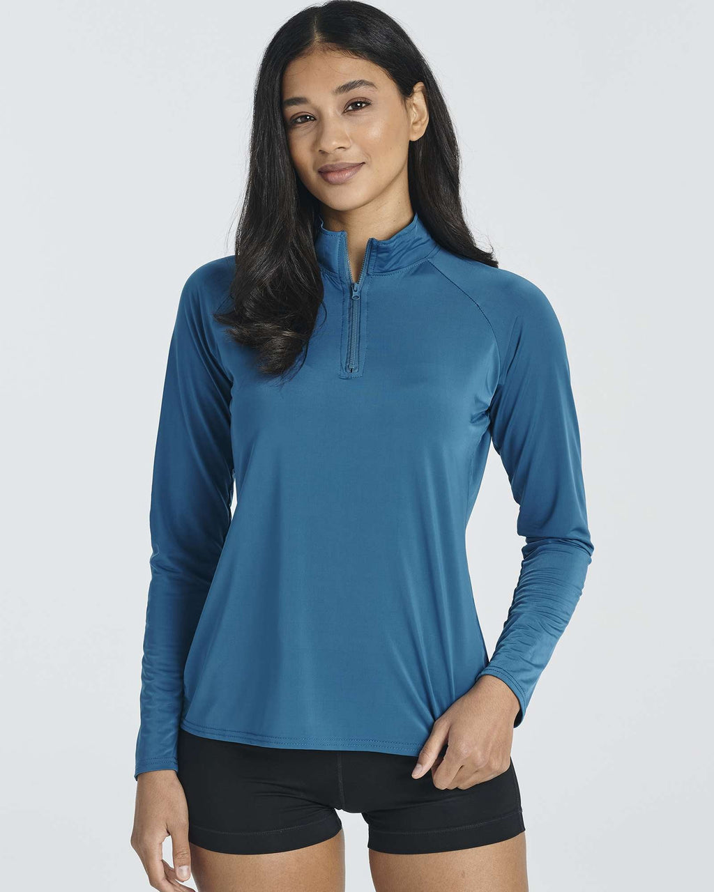 3 Pack: Women's 1/4 Zip Rash Guard Long Sleeve Swim Shirt