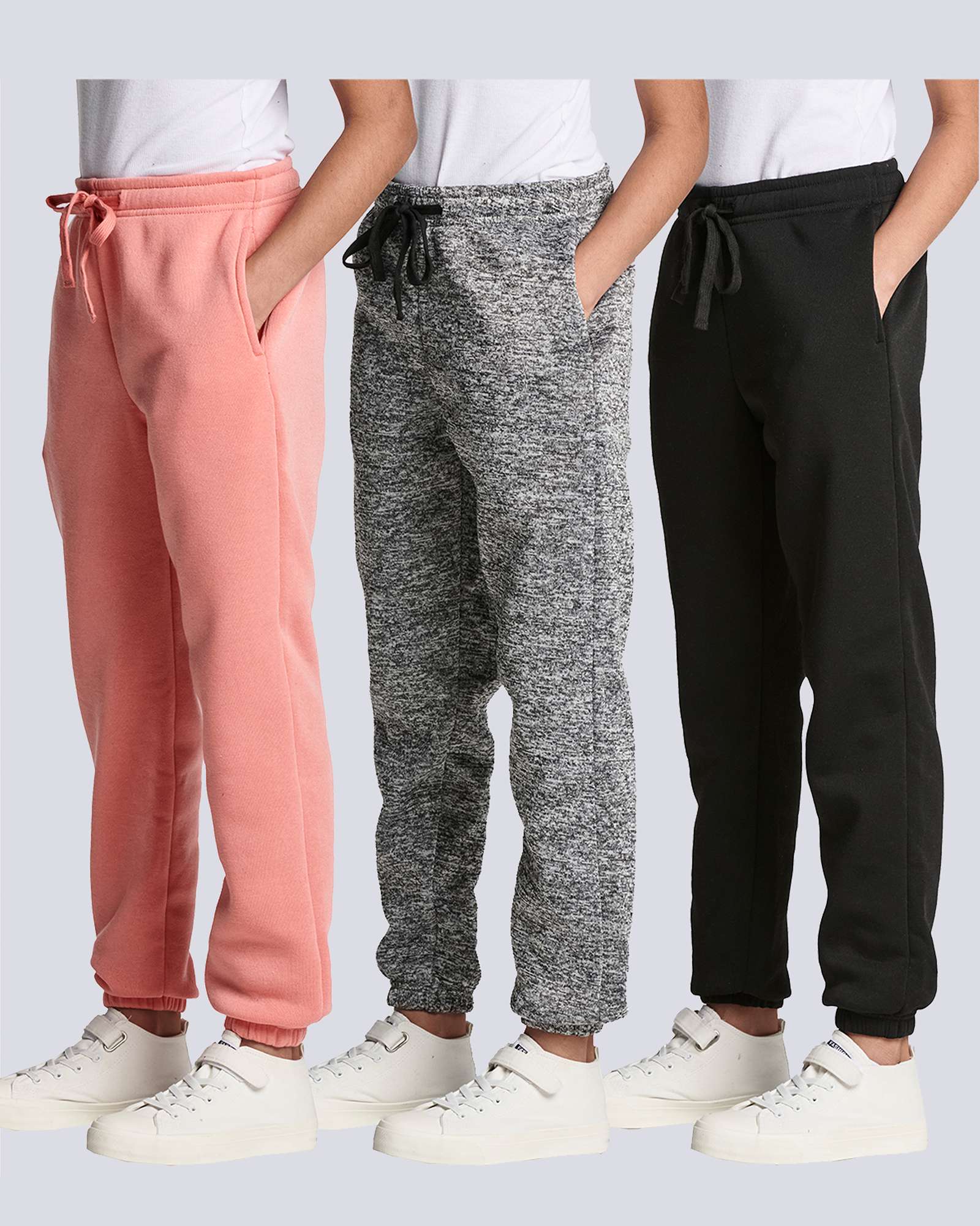 3 Pack: Girls' Sweatpants - Active Fleece Jogger Pants
