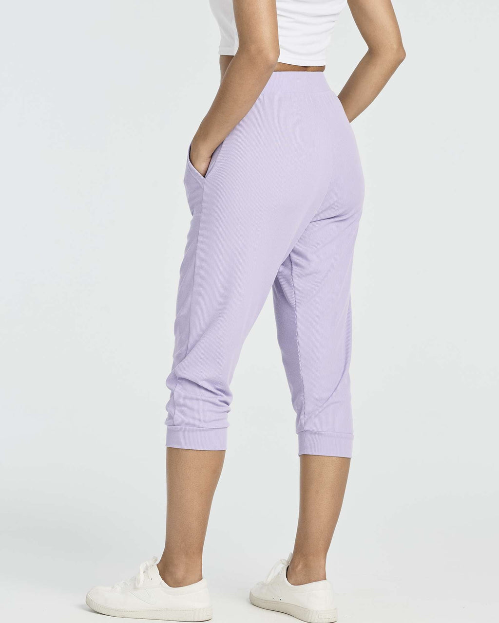 3 Pack: Women's Ribbed Capri Jogger Lounge Sweatpants