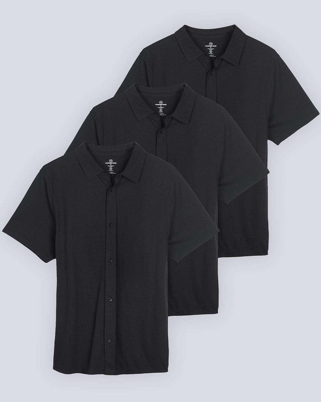 3 Pack: Men's Regular Fit Short Sleeve Button Down Shirt (Available in Big & Tall)