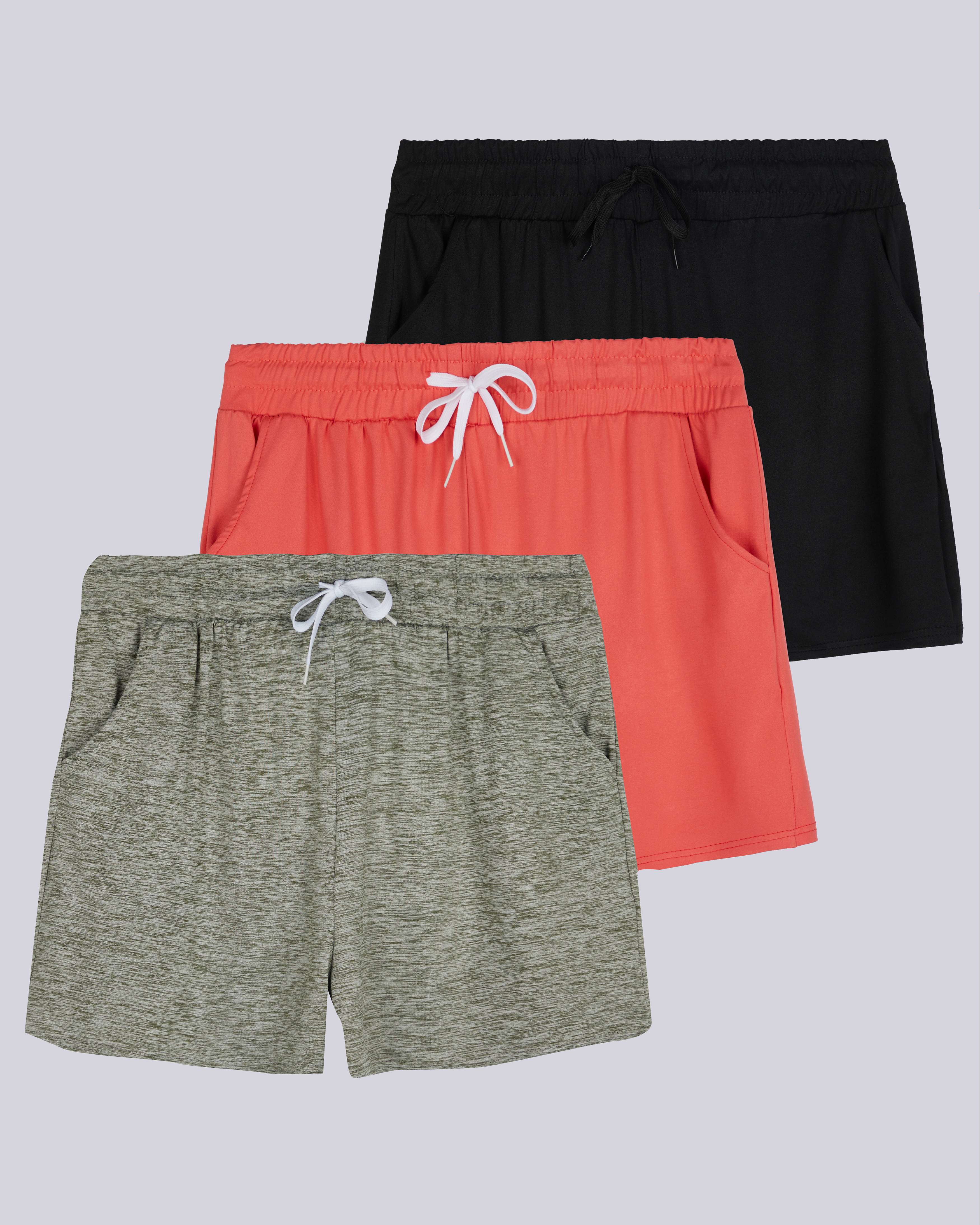3 Pack: Womens Plus Super-Soft Lounge Shorts