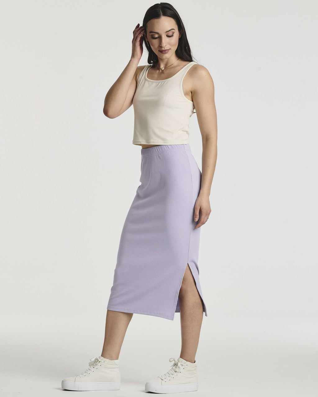 3 Pack: Women's Midi Ribbed Knit Skirt