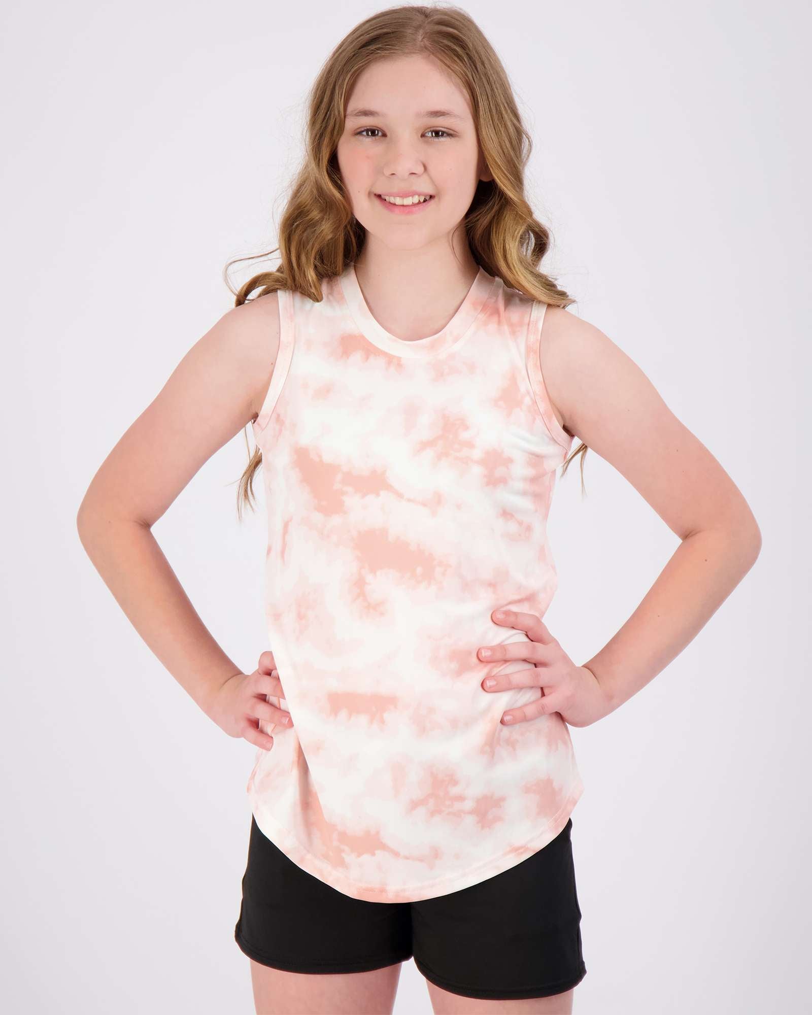 4 Pack: Girls Active Dry Fit Performance Tank Top